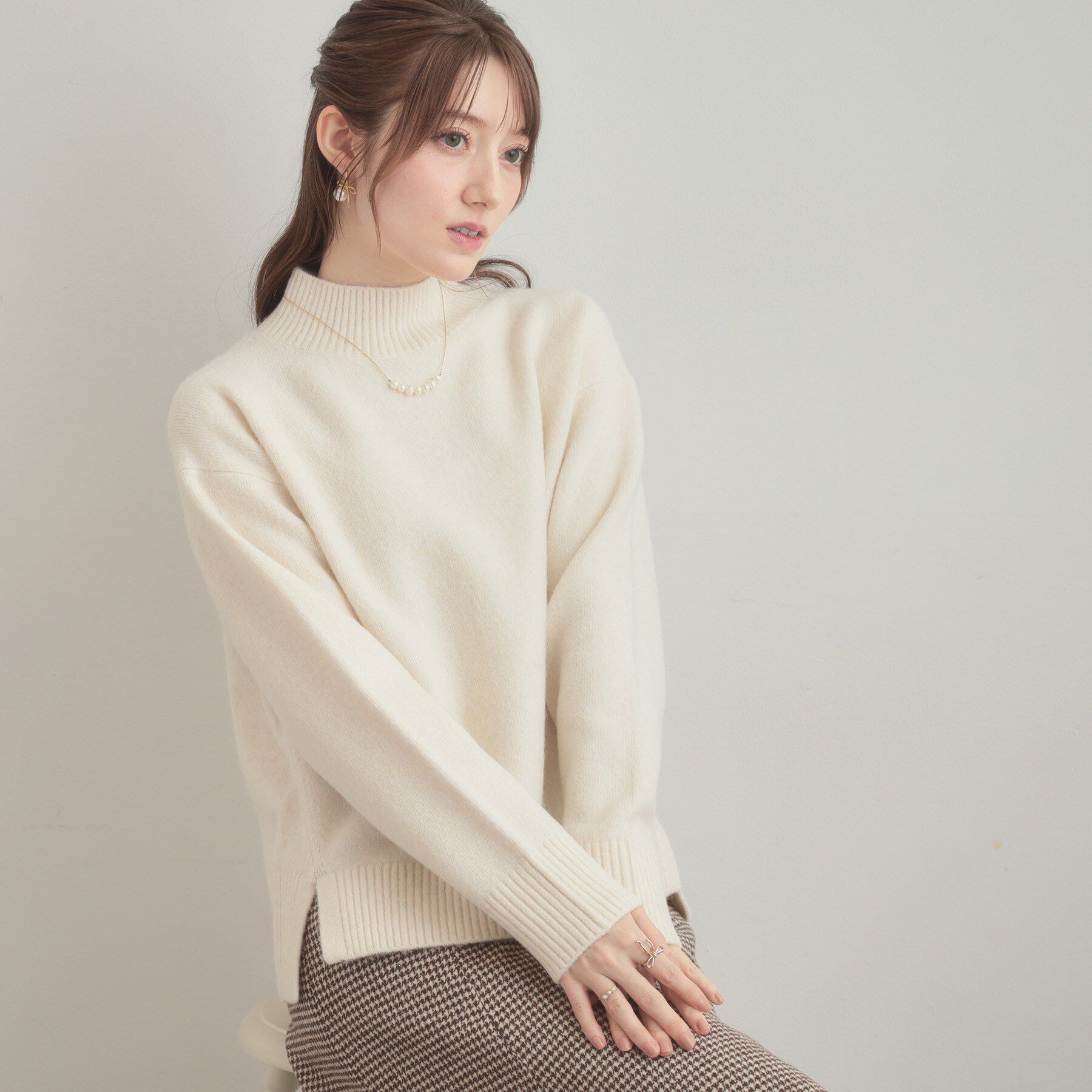 Couture broach「【5色展開】やわらかヤクライクニット」|ニット・セーター|アイボリー(004)