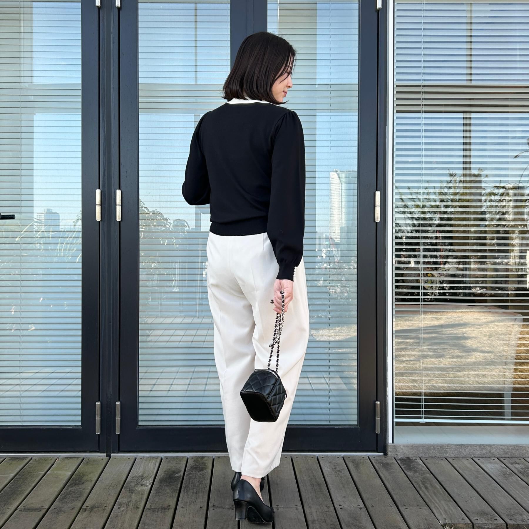 Couture broach「【洗える・着映え】オーガンジーリボンタイ ニット」|ニット・セーター|