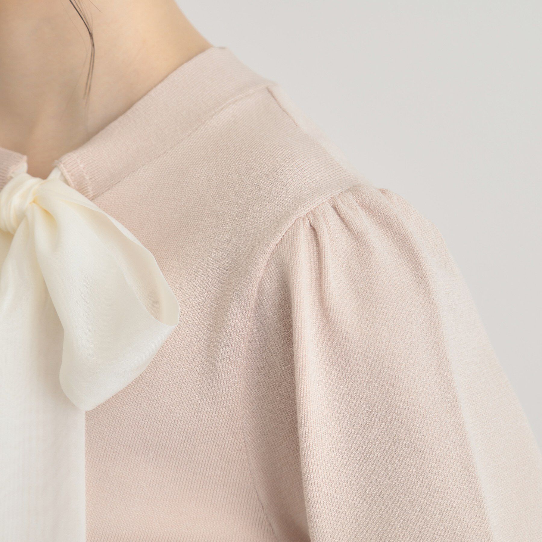 Couture broach「【洗える・着映え】オーガンジーリボンタイ ニット」|ニット・セーター|