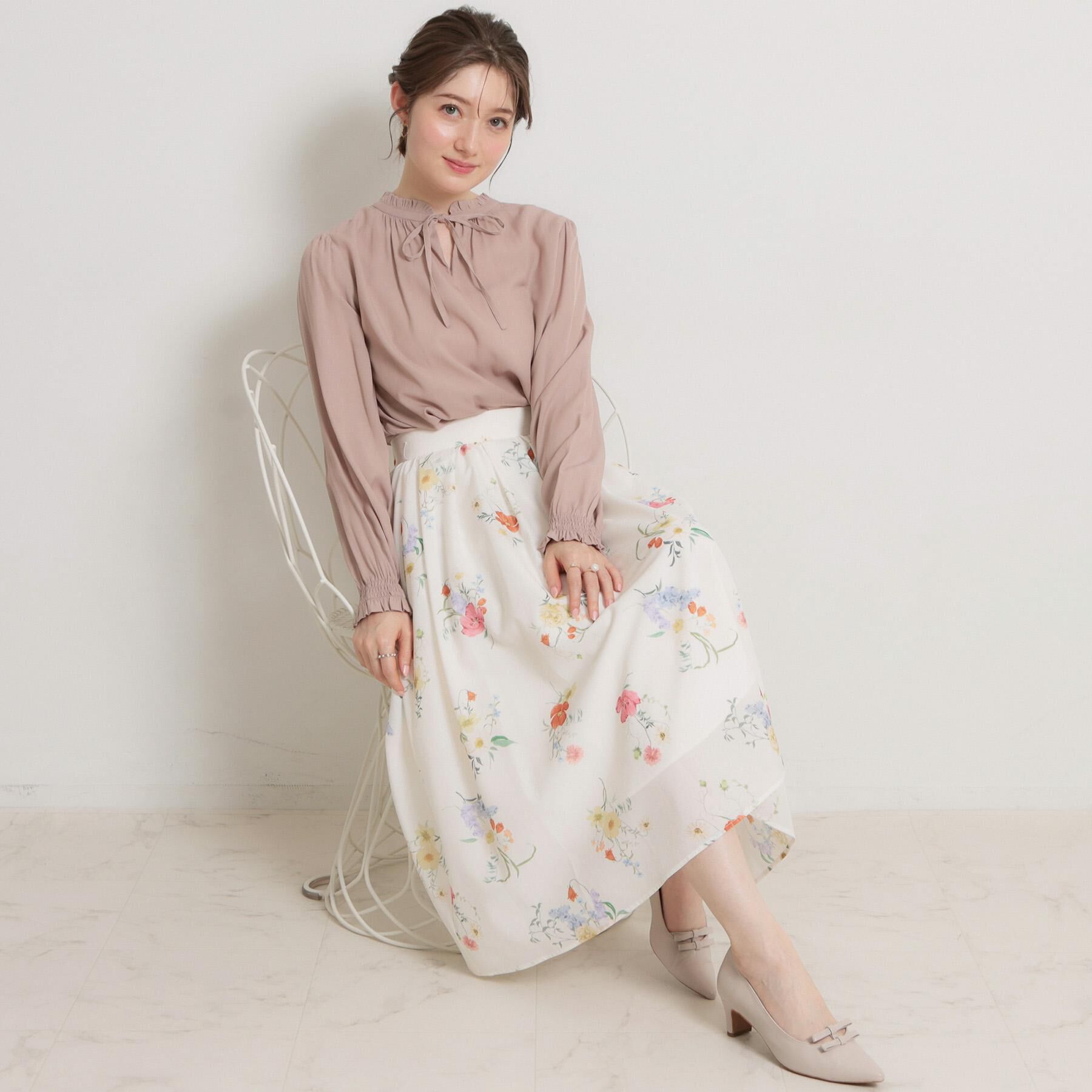 Couture broach「【前後2WAY・洗える】RTピケ リボン ブラウス」|シャツ・ブラウス|