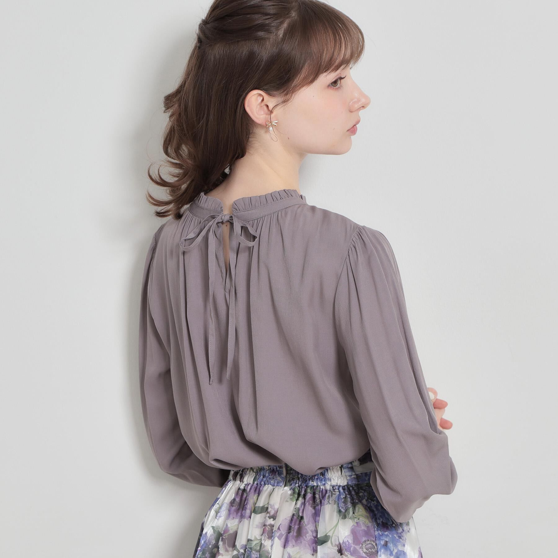 Couture broach「【前後2WAY・洗える】RTピケ リボン ブラウス」|シャツ・ブラウス|トープ(054)