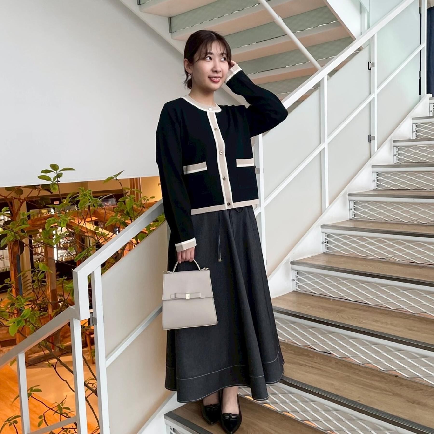 Couture broach「【洗える・着映え】SPRING配色カーディガン」|カーディガン|