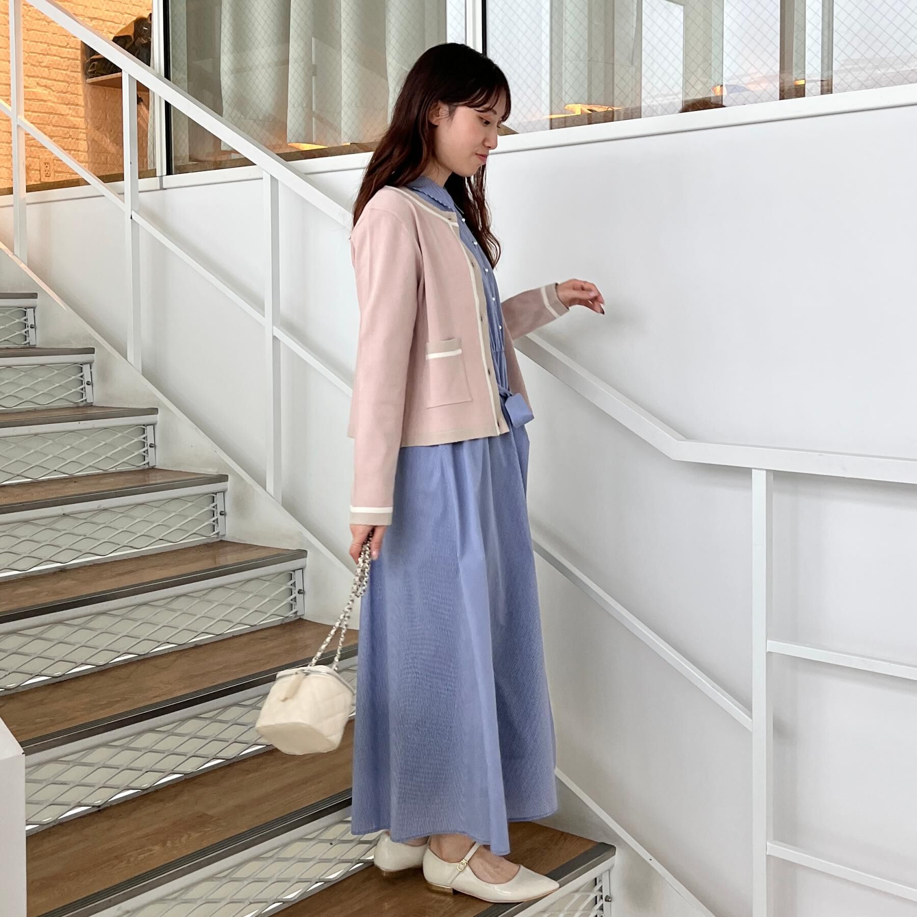 Couture broach「【洗える・着映え】SPRING配色カーディガン」|カーディガン|