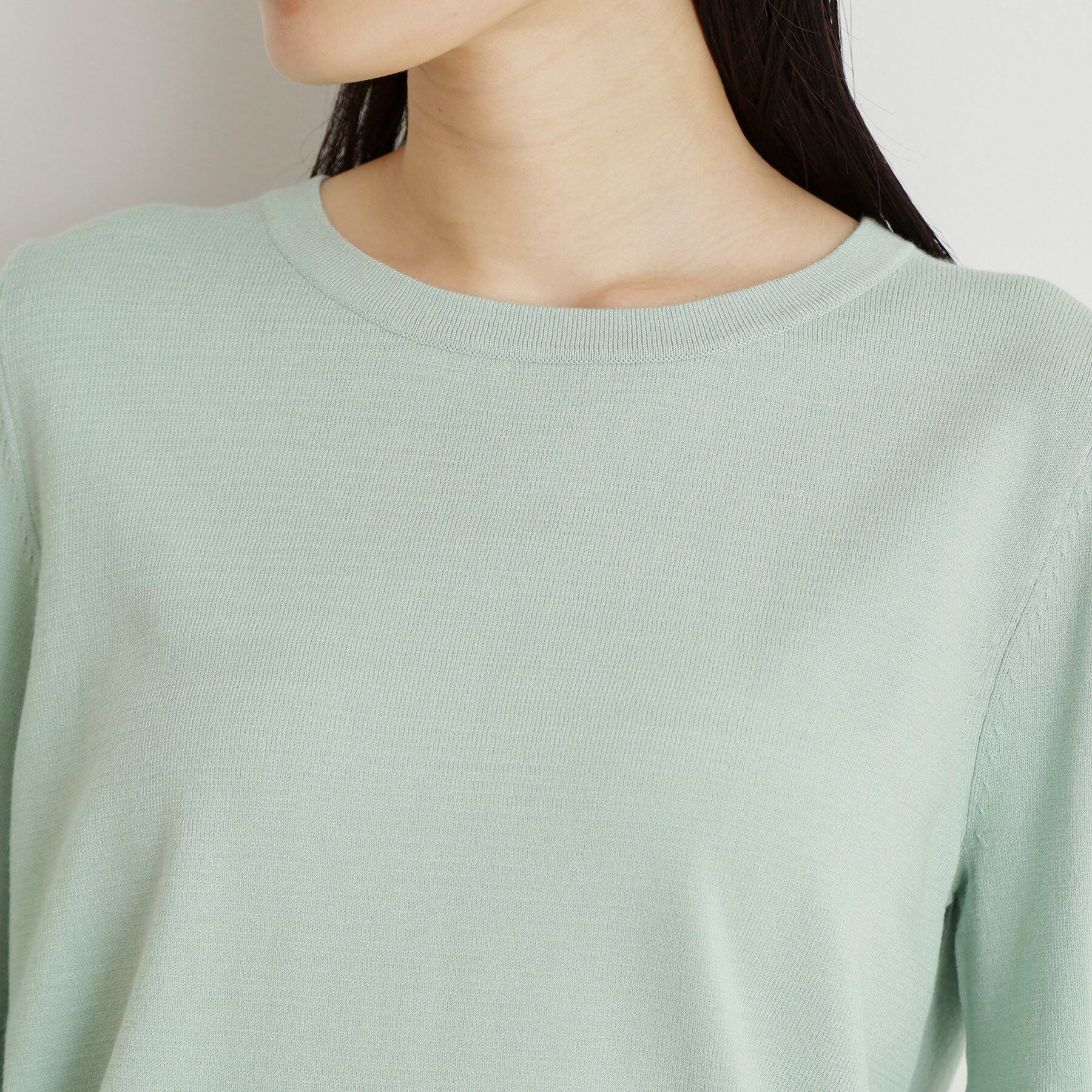 THE SHOP TK「【接触冷感/体型カバー】7分袖フレアニット/洗濯機OK/ＵＶケア」|ニット・セーター|