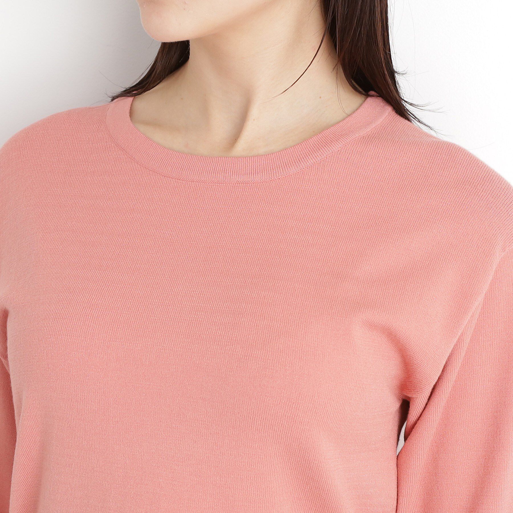 THE SHOP TK「【接触冷感/体型カバー】袖タック6分袖ニット/洗濯機OK/UVケア」|ニット・セーター|