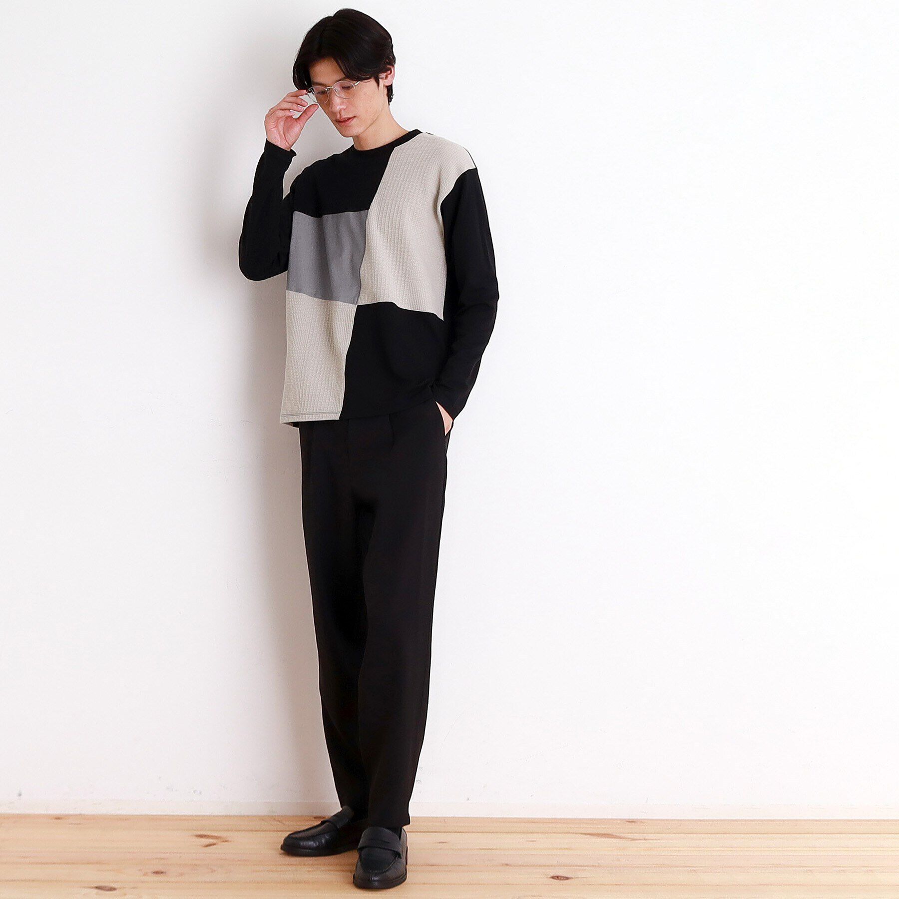 THE SHOP TK「パネルブロッキング長袖Tシャツ」|Tシャツ・カットソー|