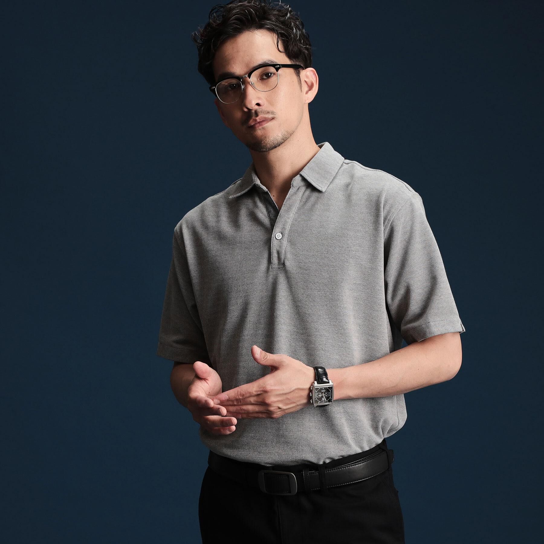 THE SHOP TK「シャンブレーカノコスキッパーポロシャツ」|ポロシャツ|グレー(012)