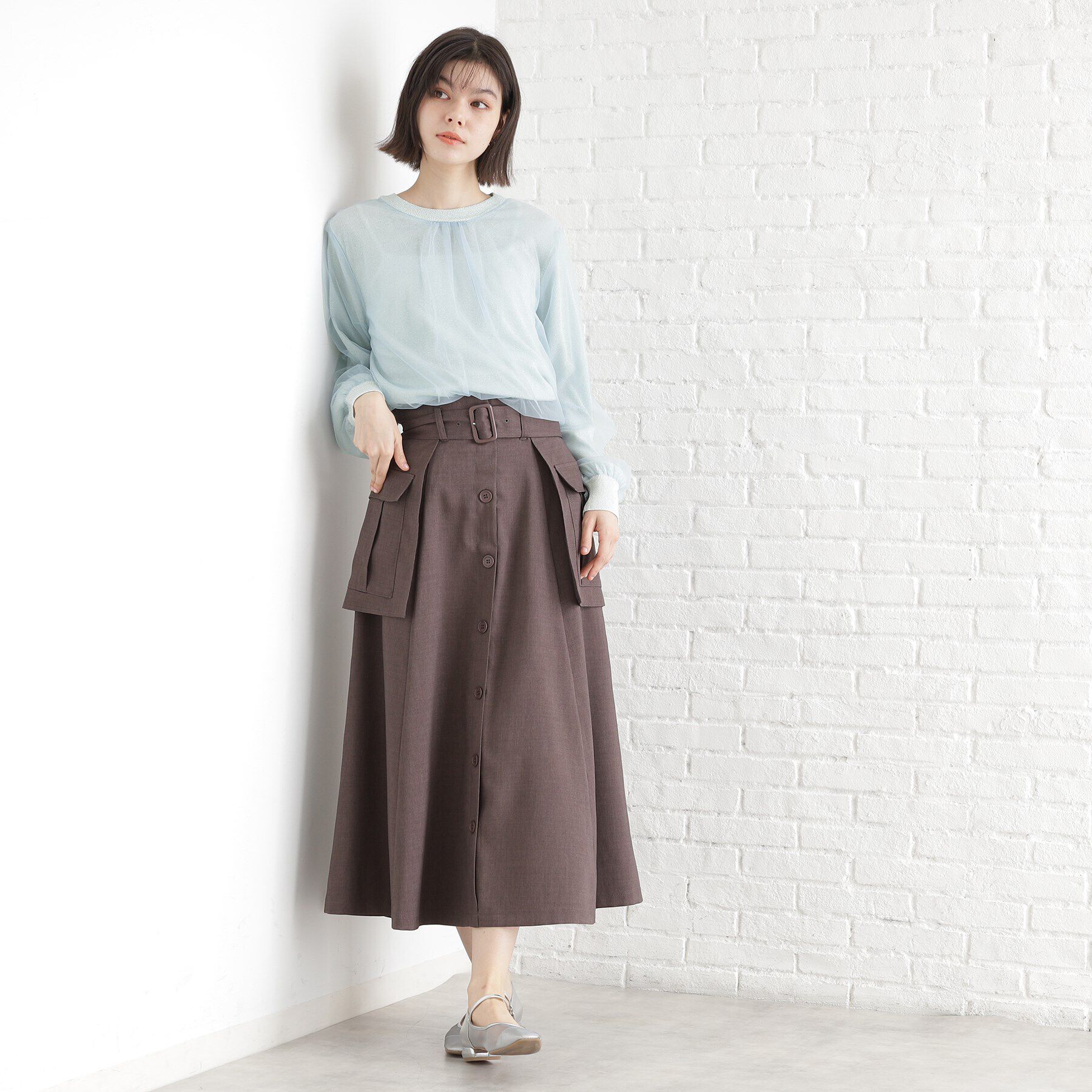 THE SHOP TK「チュール&times;ラメニット【洗える】」|ニット・セーター|