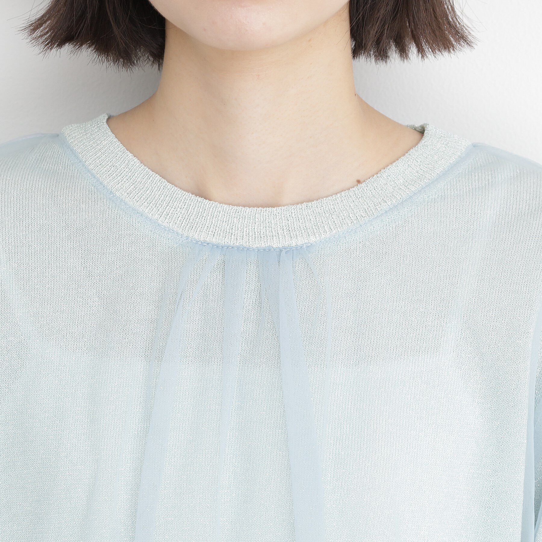 THE SHOP TK「チュール&times;ラメニット【洗える】」|ニット・セーター|