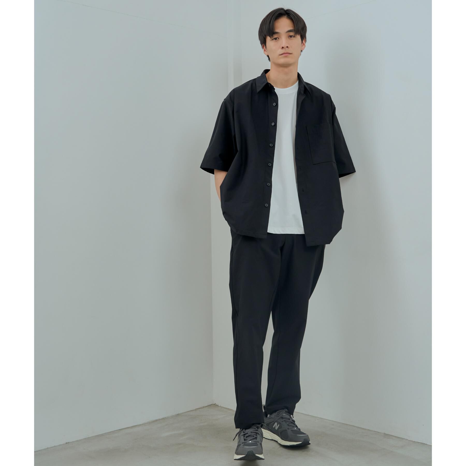 THE SHOP TK「パーフェクテックツイル5分袖シャツ【セットアップ可/吸水速乾/UVカット/アンチピリング】」|シャツ・ブラウス|