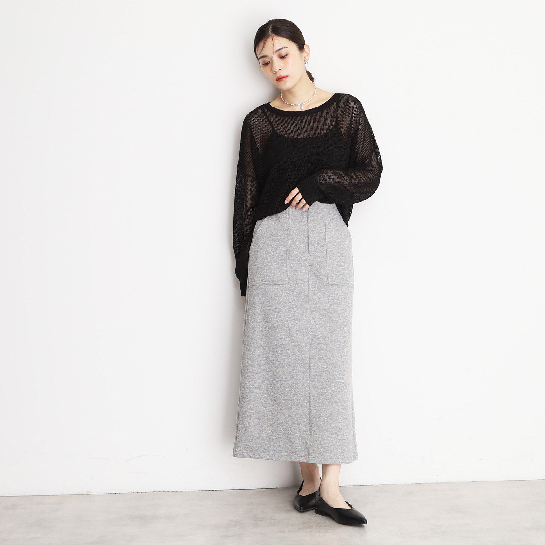 THE SHOP TK「裏毛ラメスカート【洗える】」|スカート|