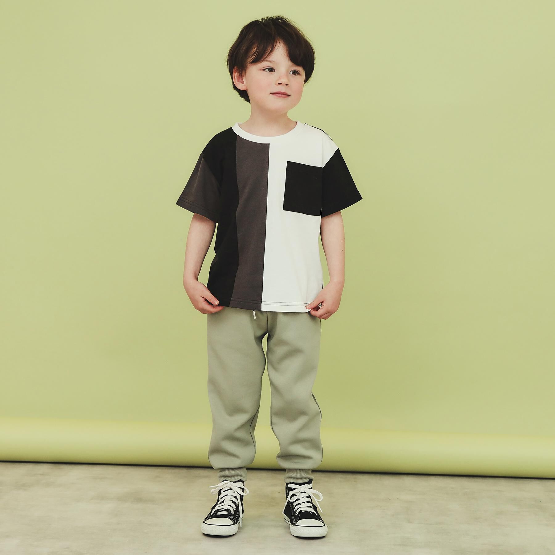 THE SHOP TK「【110-160/洗濯機OK】縦切替えポケットTシャツ」|Tシャツ・カットソー|