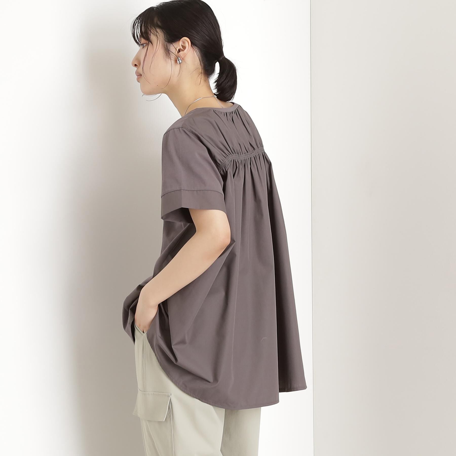THE SHOP TK「切替バックギャザーチュニック【洗濯機OK/接触冷感/UV】」|チュニック|