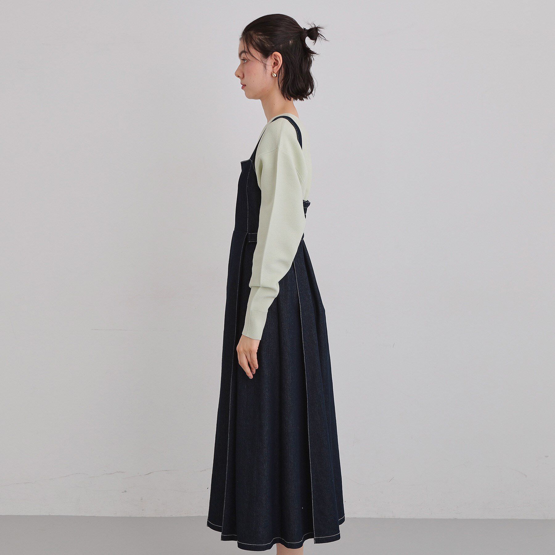 THE SHOP TK「シーズンレスで着られる デニムステッチジャンスカ」|ワンピース|