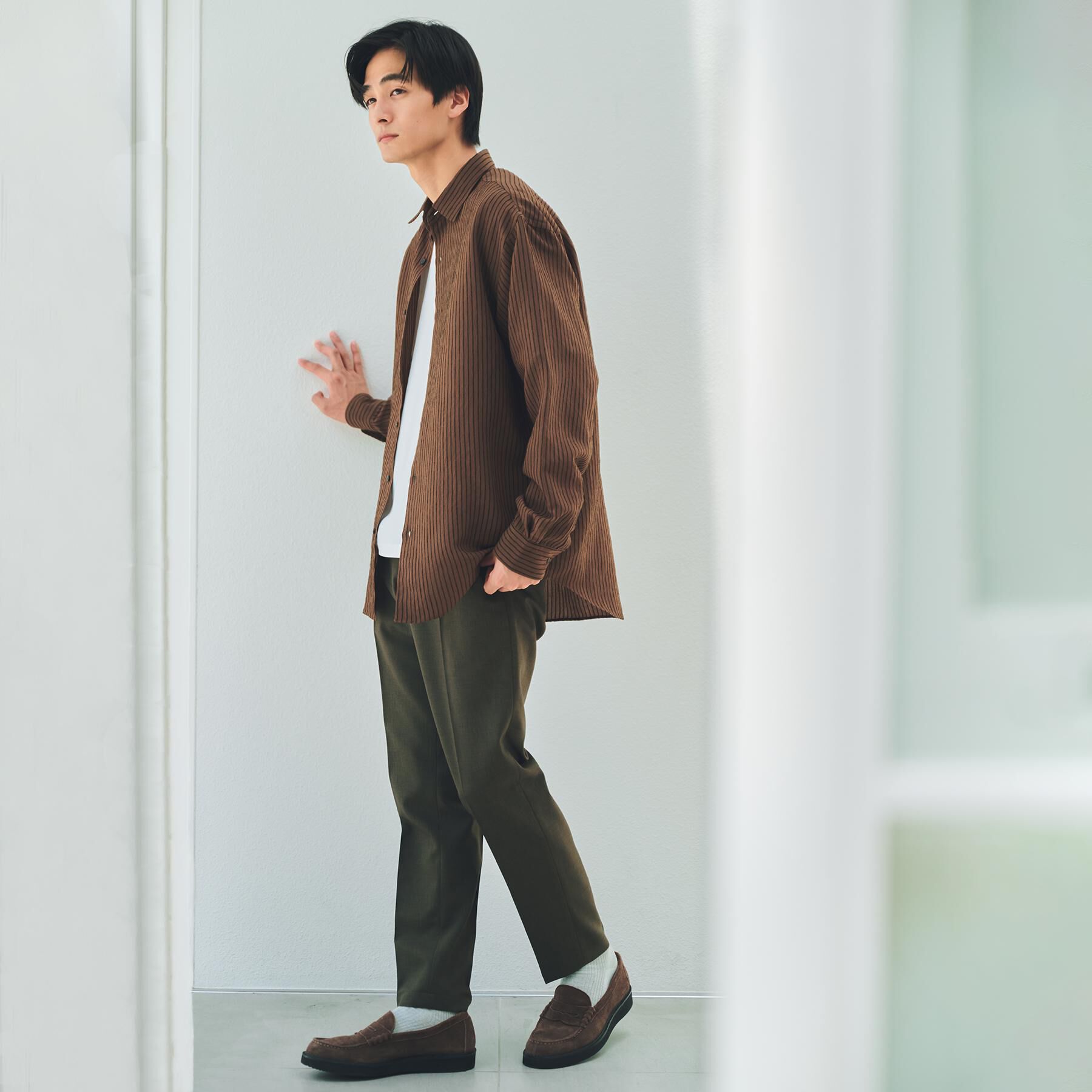 THE SHOP TK「チェック＆ストライプ アソート長袖シャツ【洗濯機OK】」|シャツ・ブラウス|