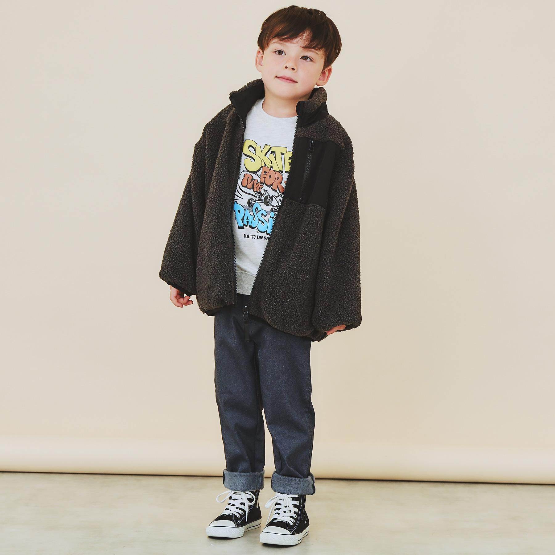 THE SHOP TK「【110－160】ボアリバーシブブルゾン/洗濯機OK」|ブルゾン・スタジャン|