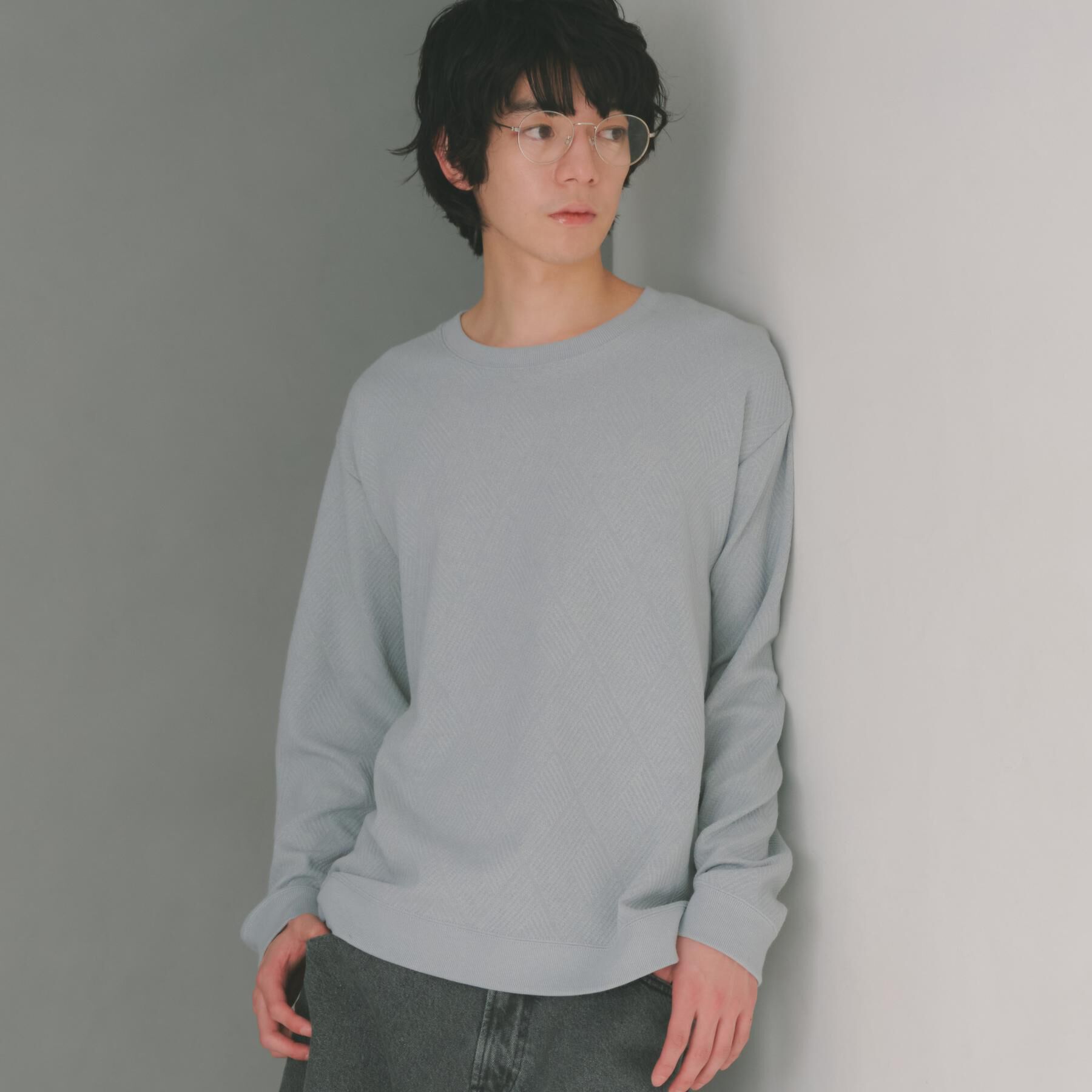 THE SHOP TK「【大人のデイリースタイルを格上げ】ジャカードリンクススウエット　洗濯機OK」|パーカー|ミントグリーン(02