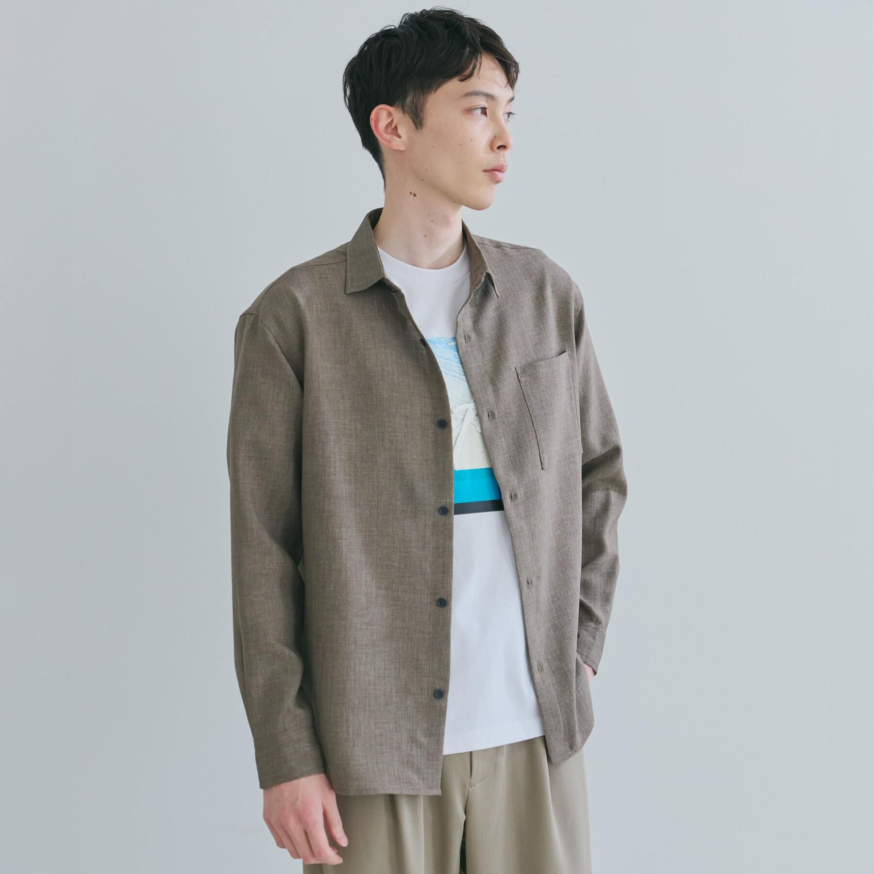 THE SHOP TK「【LINO FINE】リネンライク 長袖シャツ UVカット　イージーケア　吸水速乾　洗濯機OK」|シャツ・ブラウス|