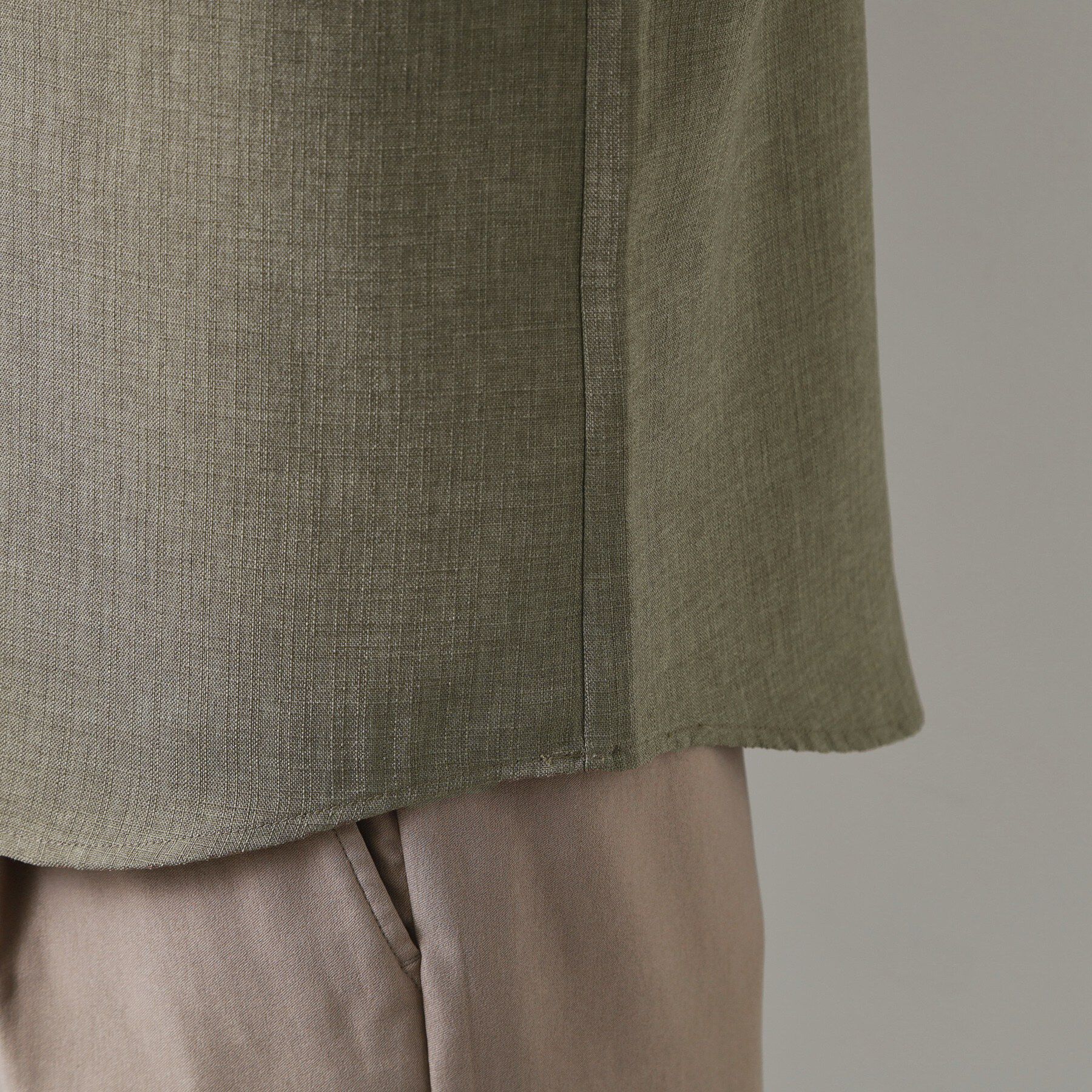 THE SHOP TK「【LINO FINE】リネンライク 長袖シャツ UVカット　イージーケア　吸水速乾　洗濯機OK」|シャツ・ブラウス|