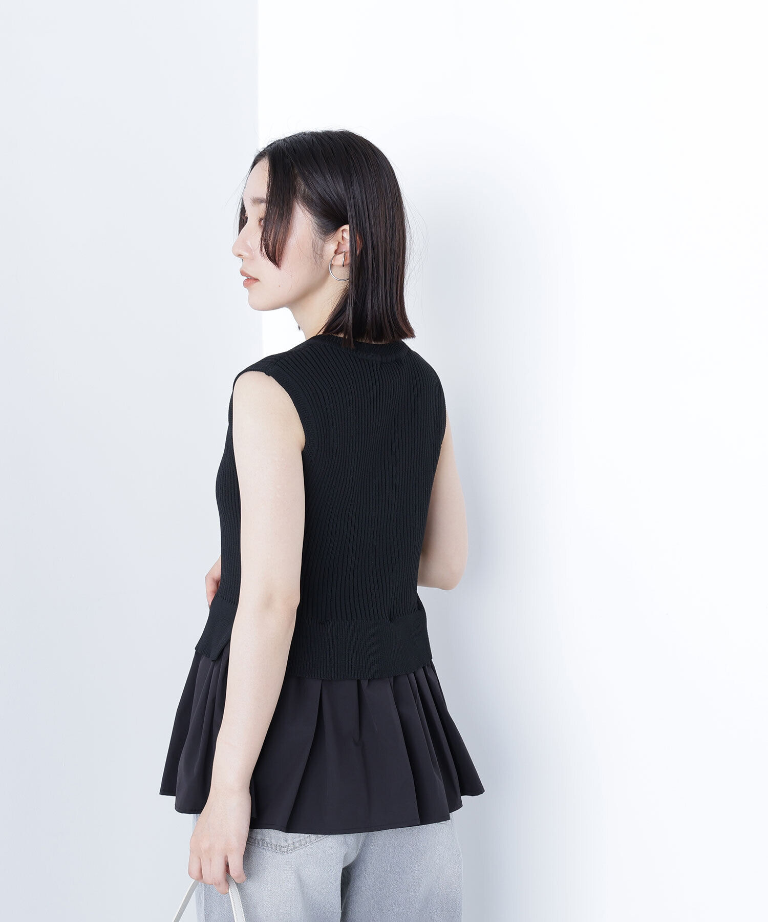  「2wayドッキングペプラムベスト」|ニット・セーター|