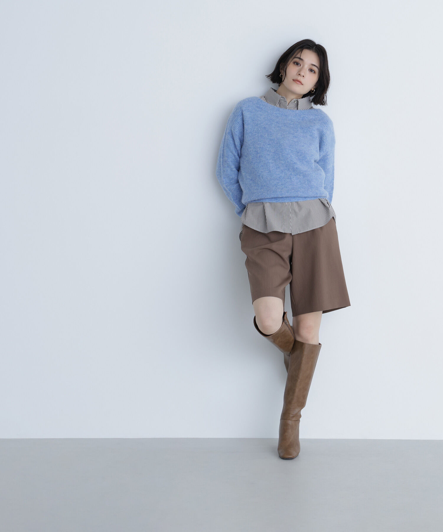  「アルパカ混クルーネックニット」|ニット・セーター|