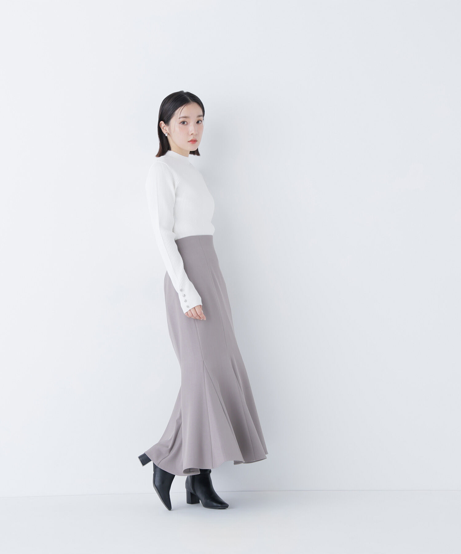  「ハートボタンカフスニット」|ニット・セーター|