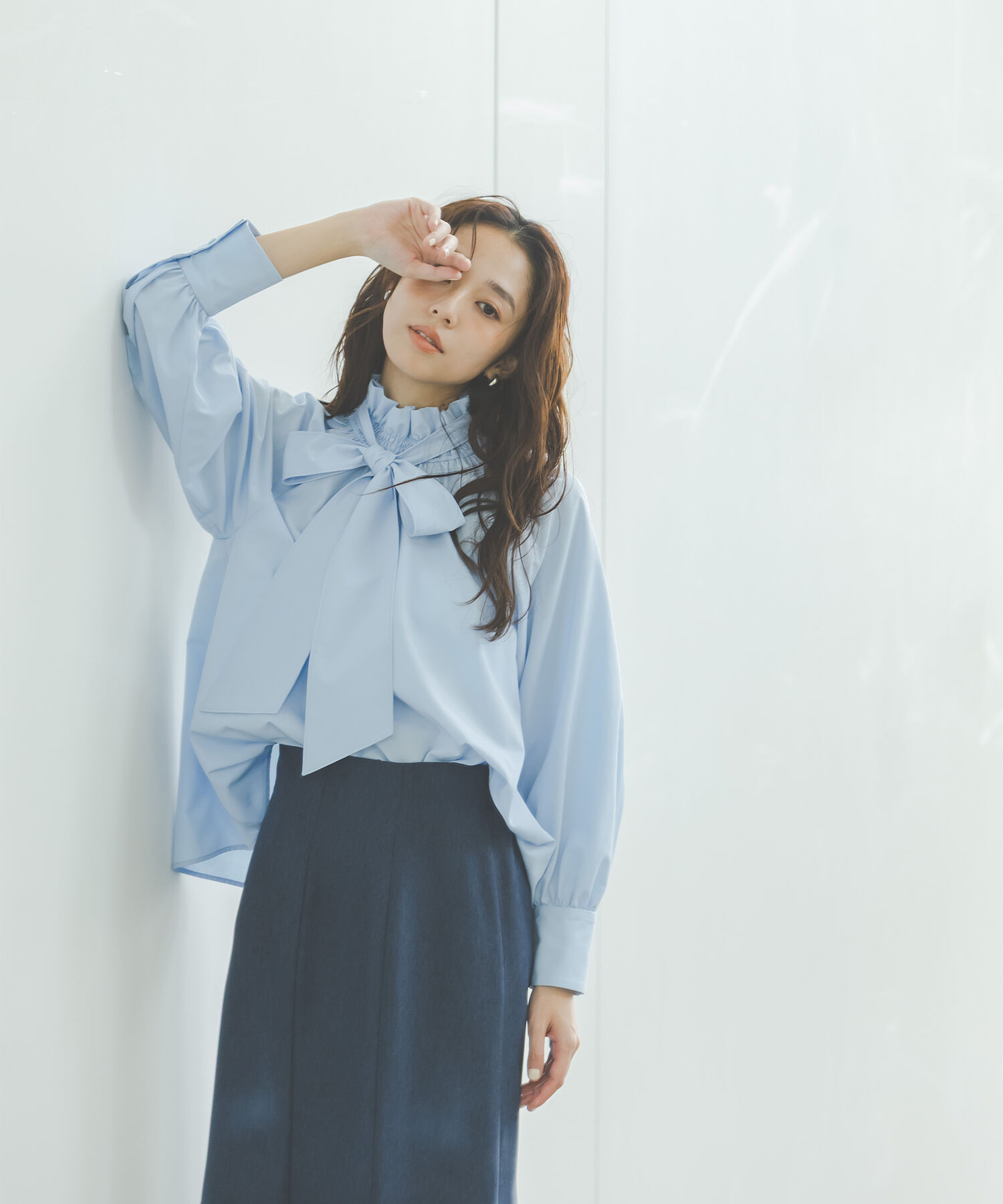  「ハイネックリボンボウブラウス」|シャツ・ブラウス|