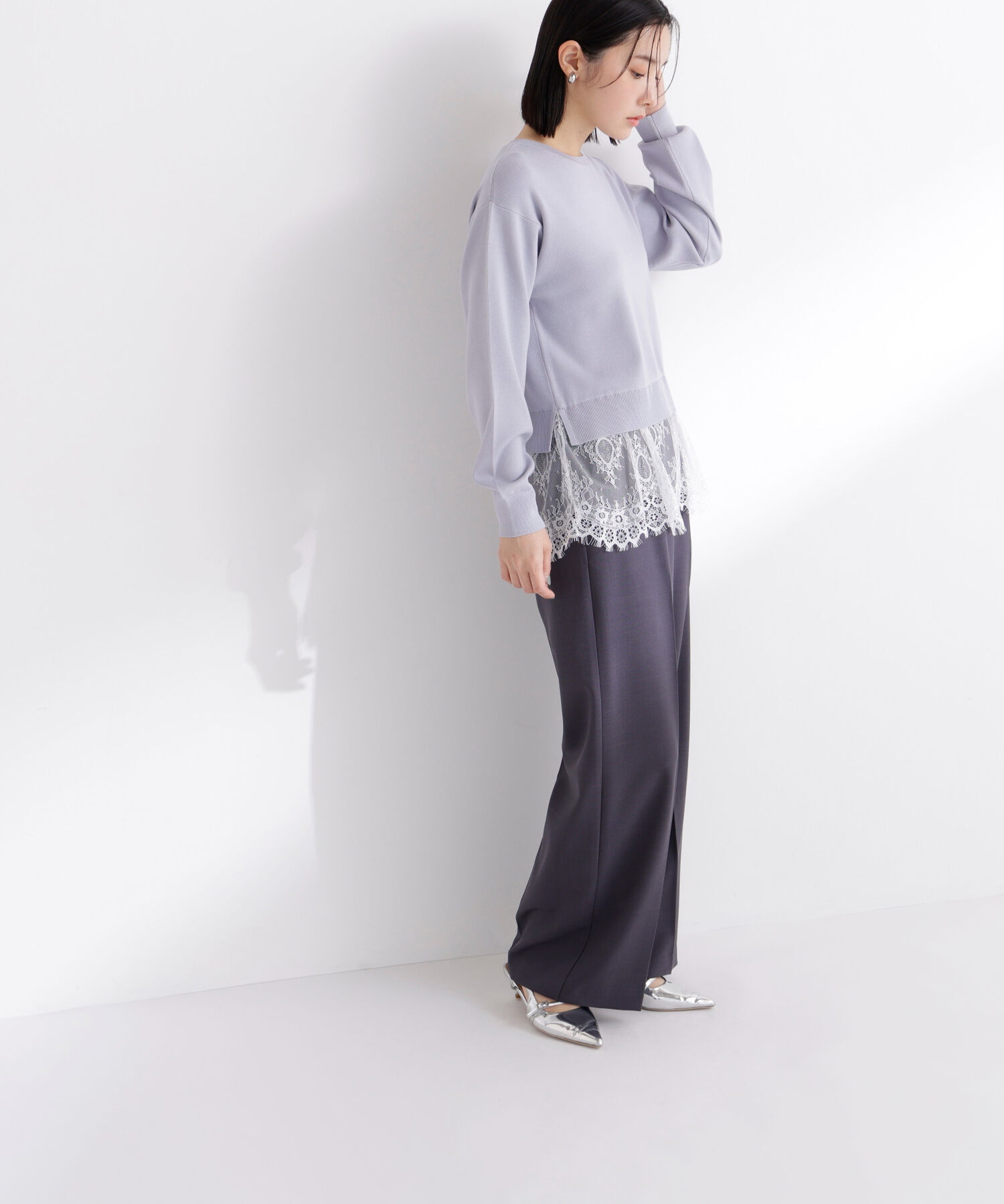  「レースドッキングニット」|ニット・セーター|