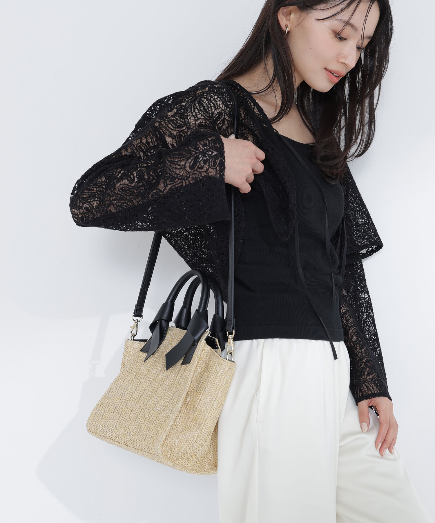  「PPリボンハンドルトートバッグ」|トートバッグ|