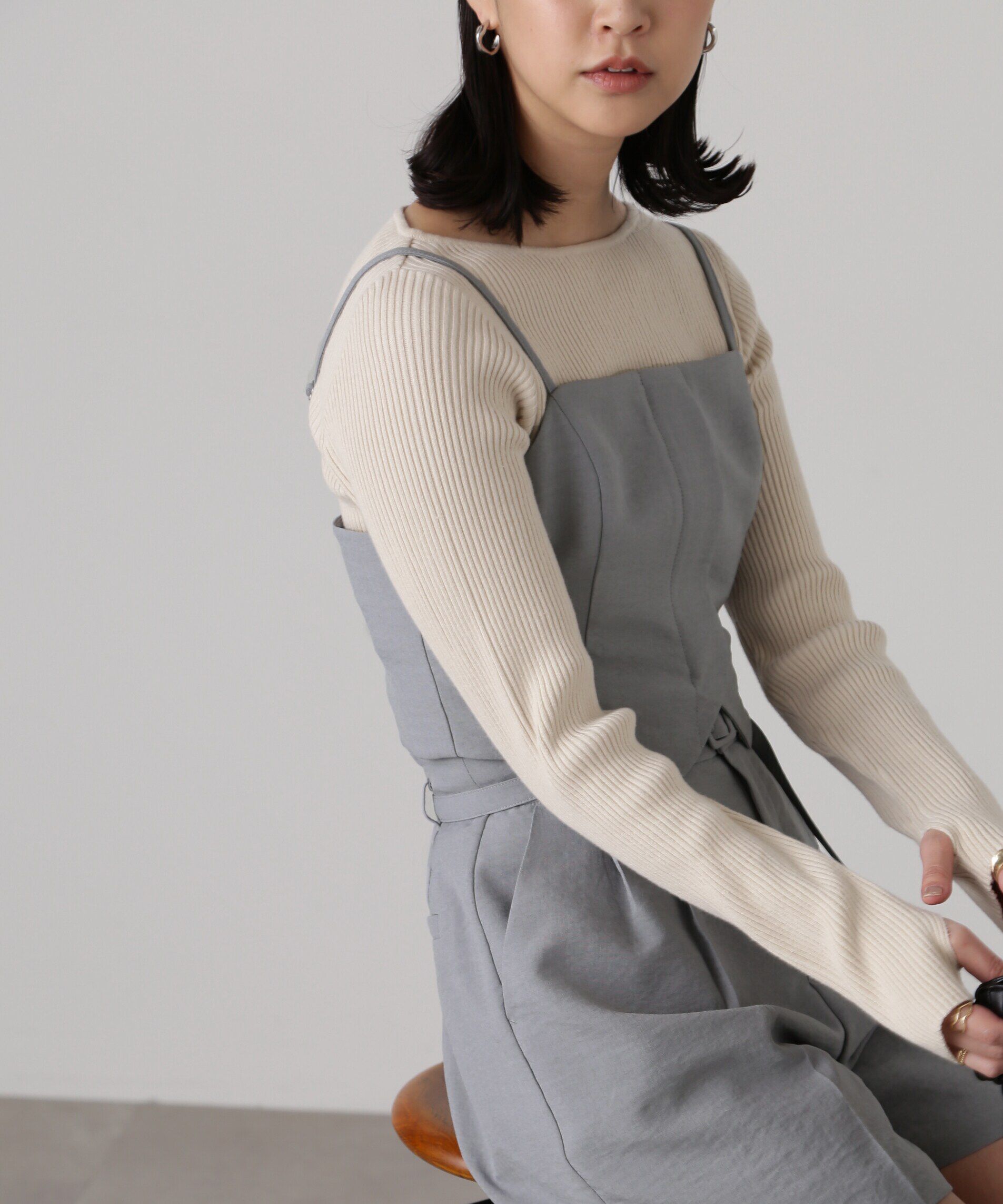  「気流染めフロントジップビスチェ」|シャツ・ブラウス|