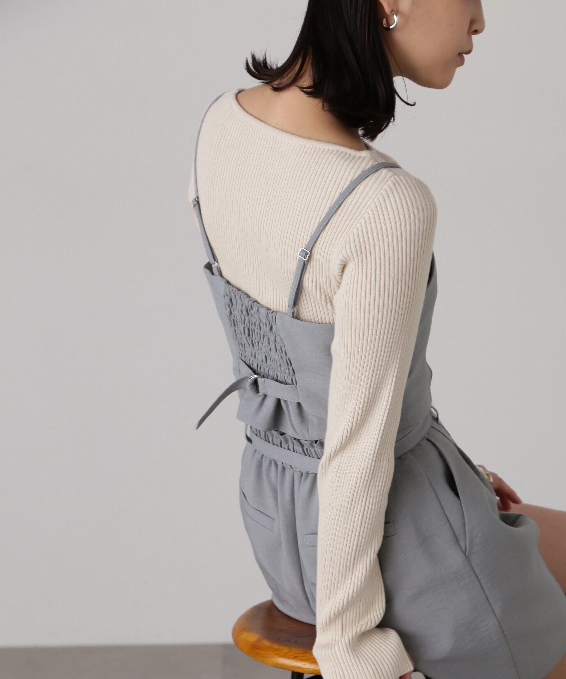  「気流染めフロントジップビスチェ」|シャツ・ブラウス|