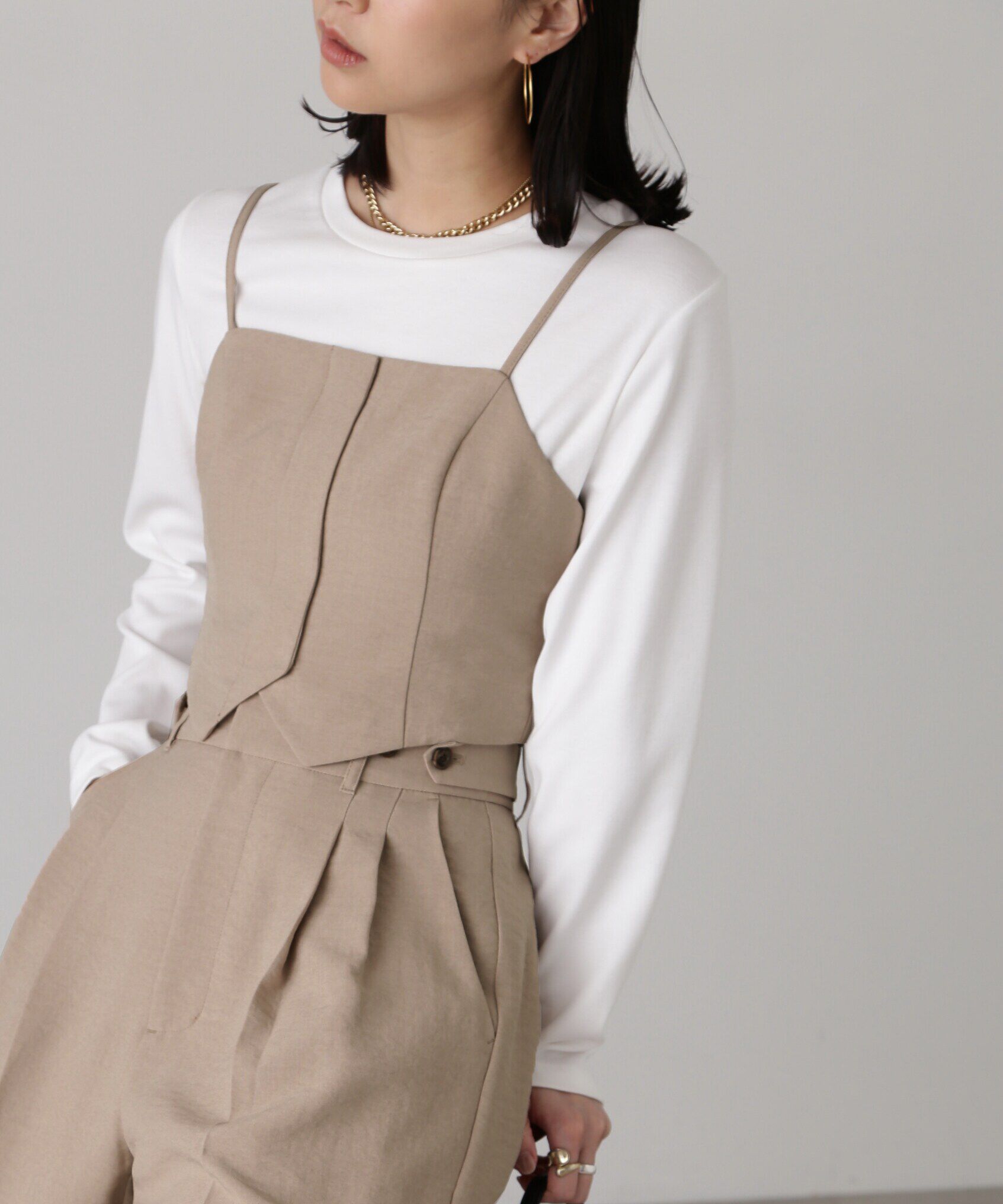  「気流染めフロントジップビスチェ」|シャツ・ブラウス|