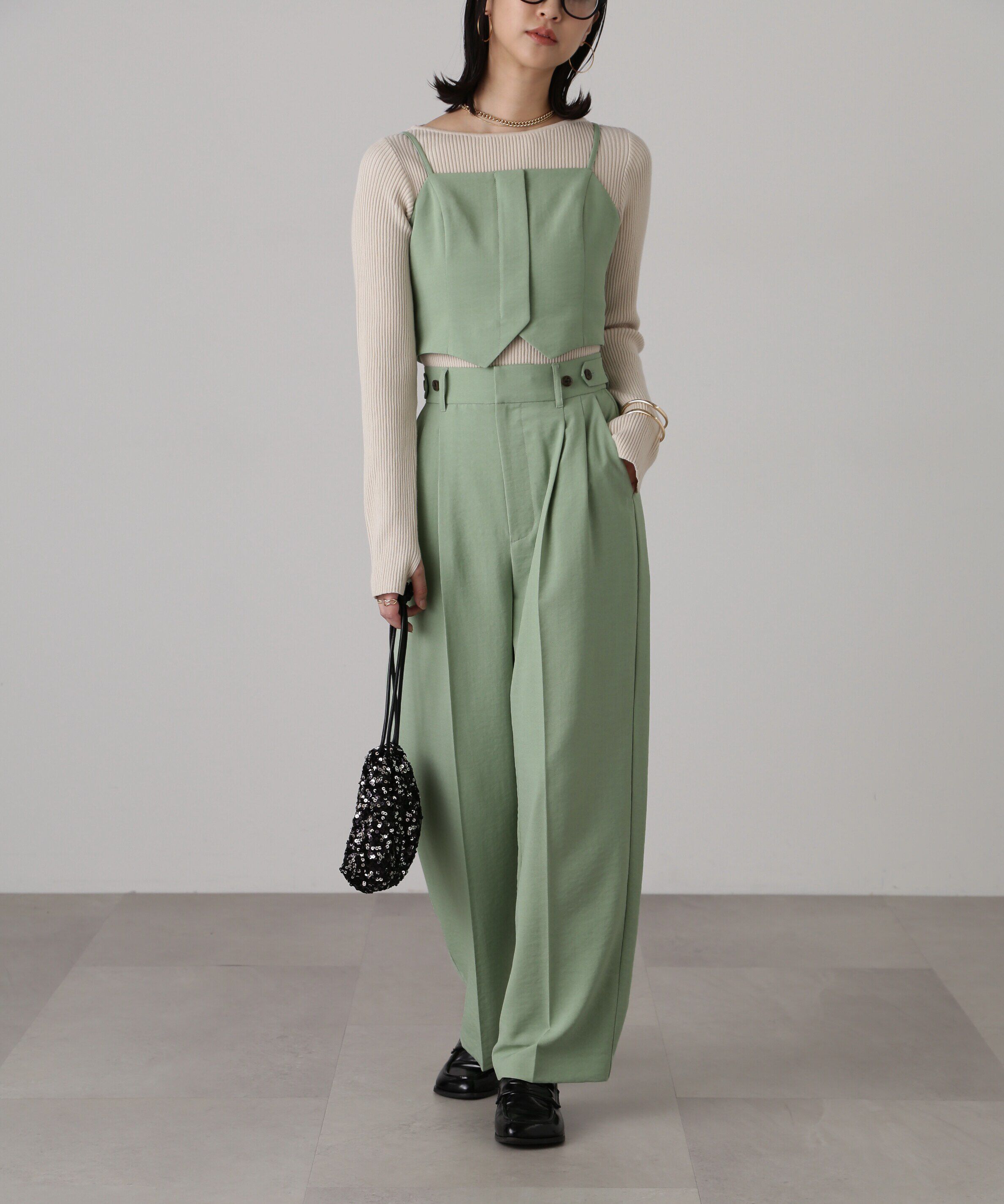  「気流染めフロントジップビスチェ」|シャツ・ブラウス|