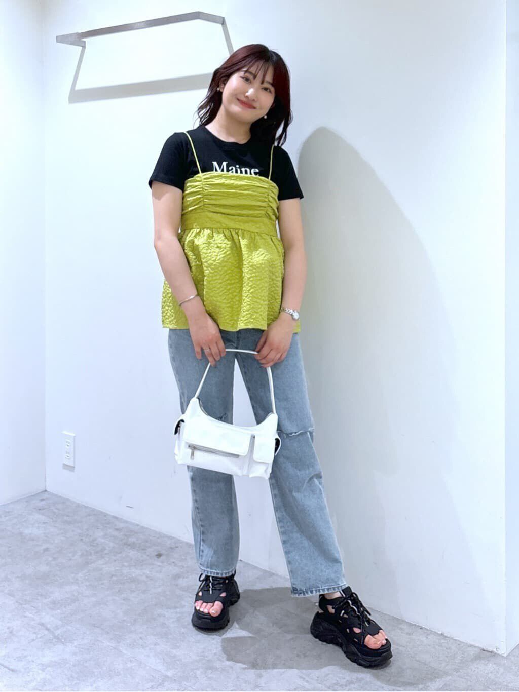  「ショート丈ロゴTシャツ」|Tシャツ・カットソー|