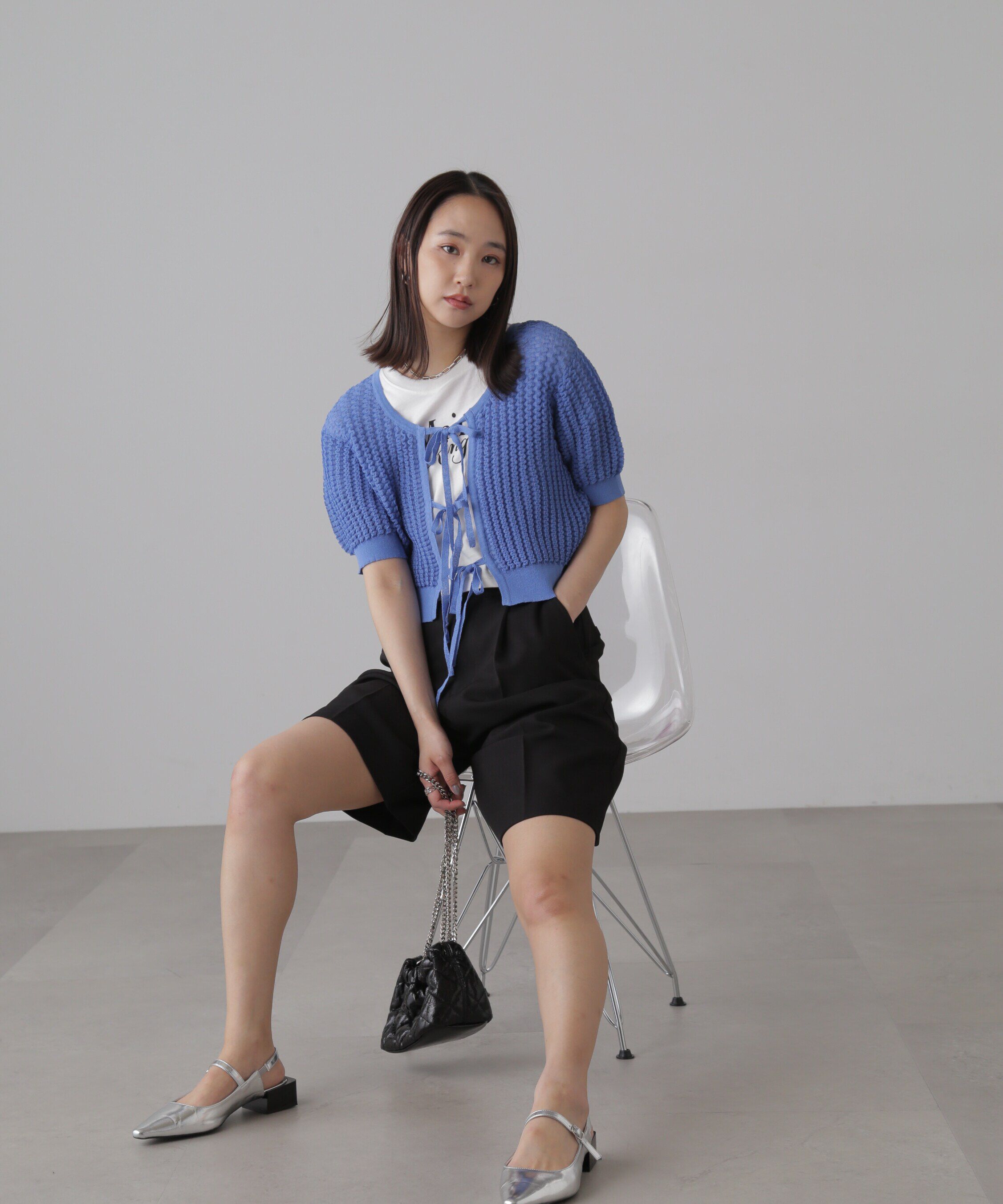  「ショート丈ロゴTシャツ」|Tシャツ・カットソー|