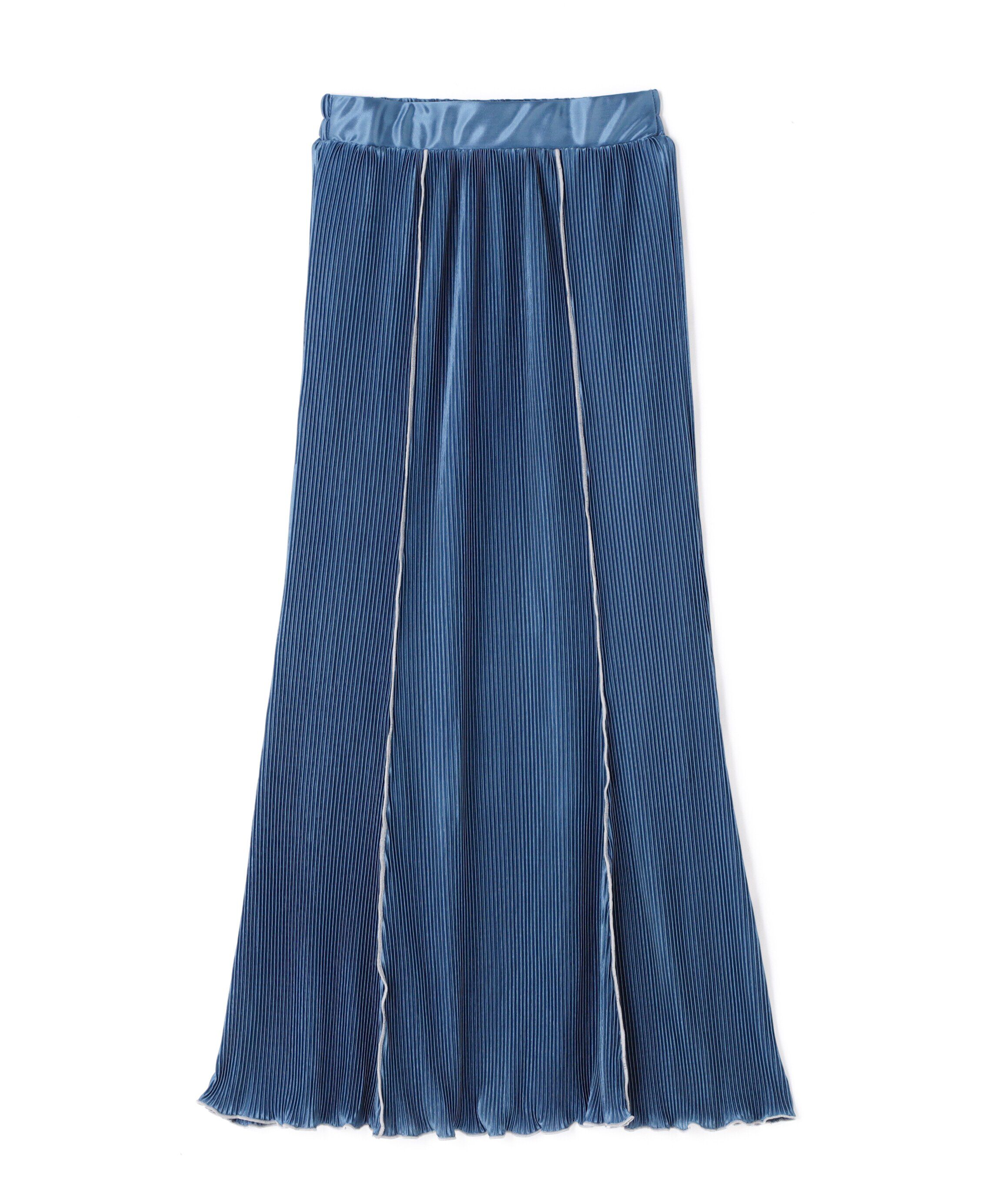  「配色メローカットソープリーツスカート」|スカート|