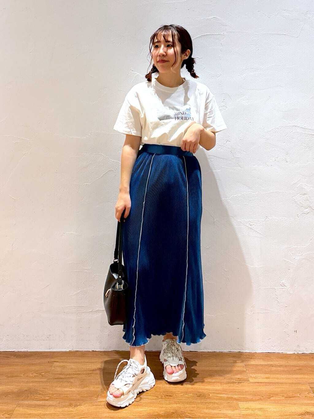  「配色メローカットソープリーツスカート」|スカート|