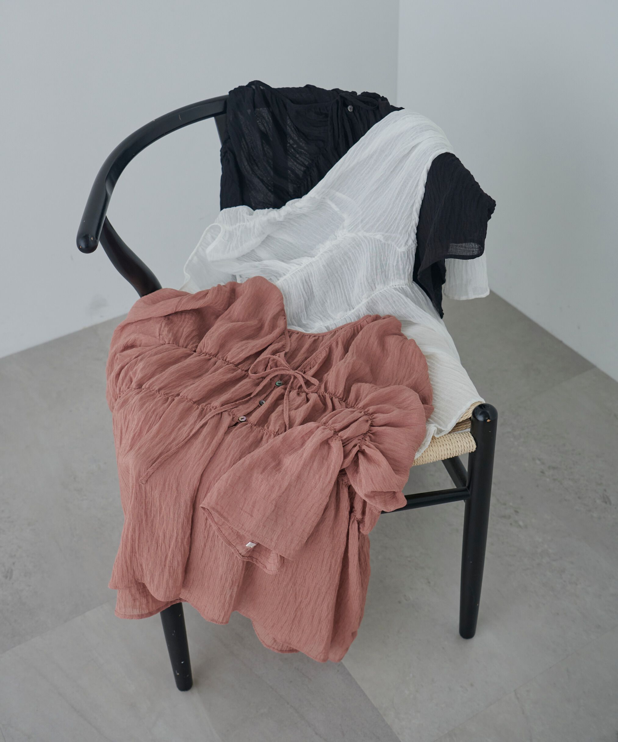  「シャーリングドロストチュニックブラウス」|シャツ・ブラウス|