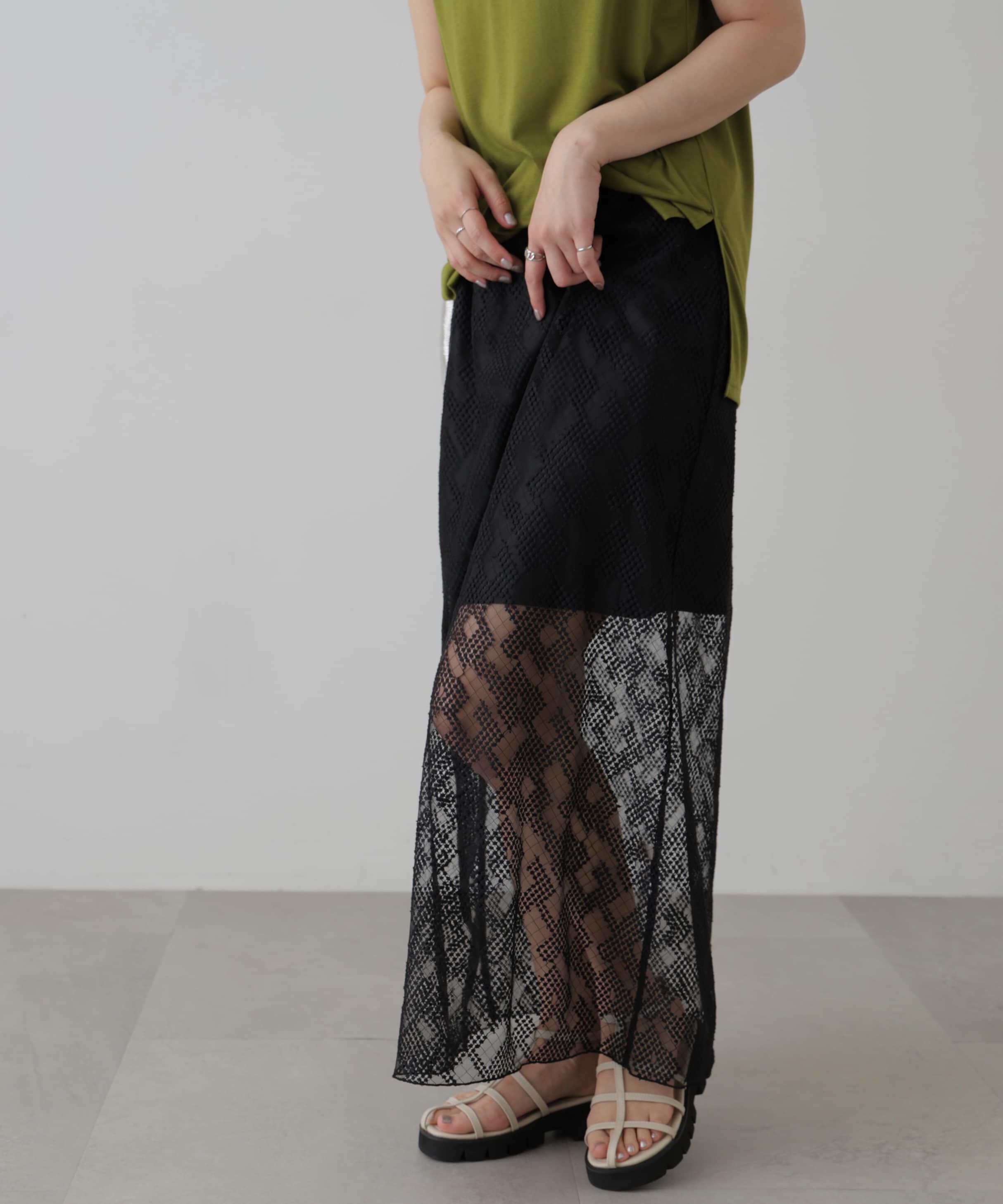  「チュールジャガードレイヤードスカート」|スカート|