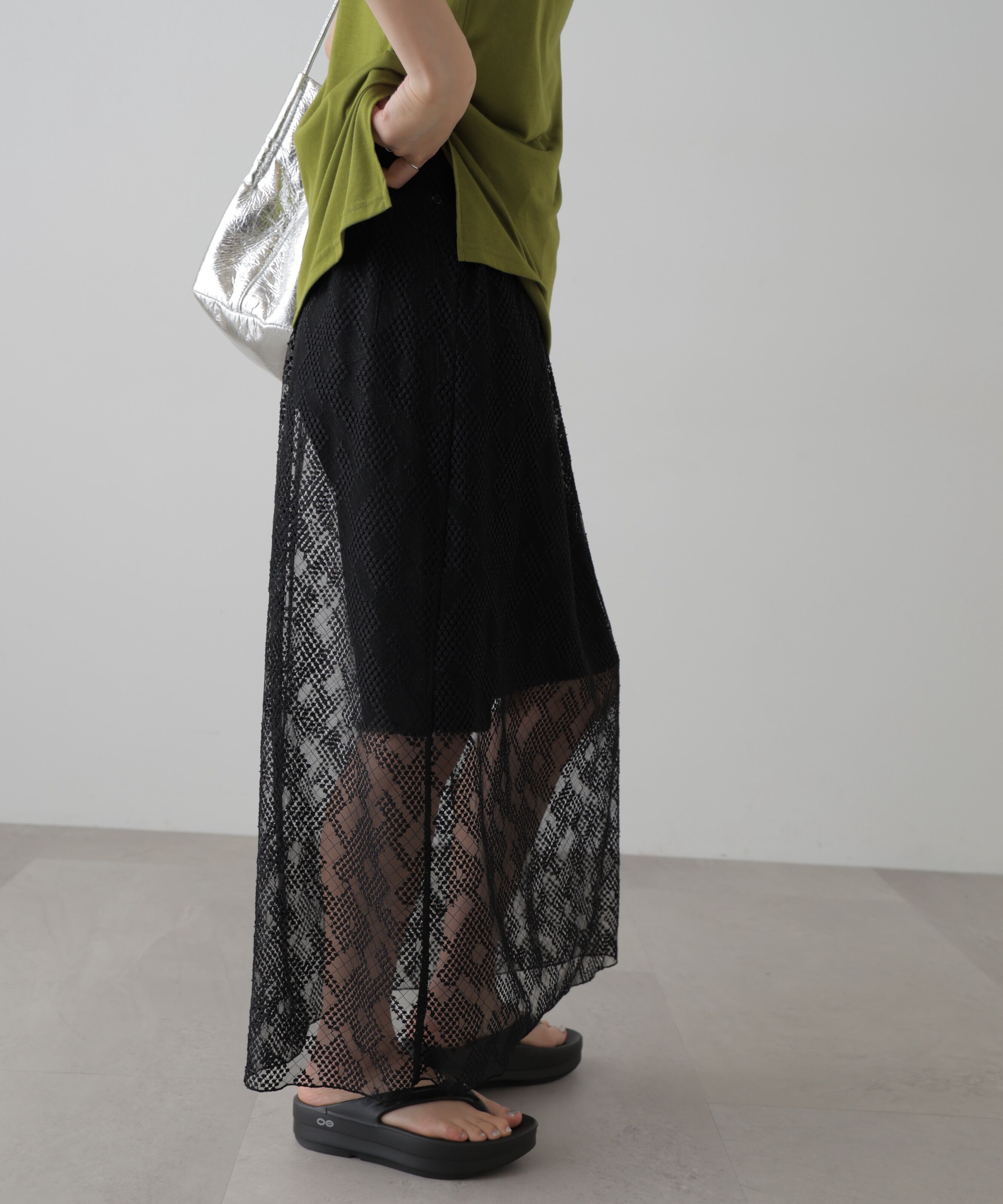  「チュールジャガードレイヤードスカート」|スカート|