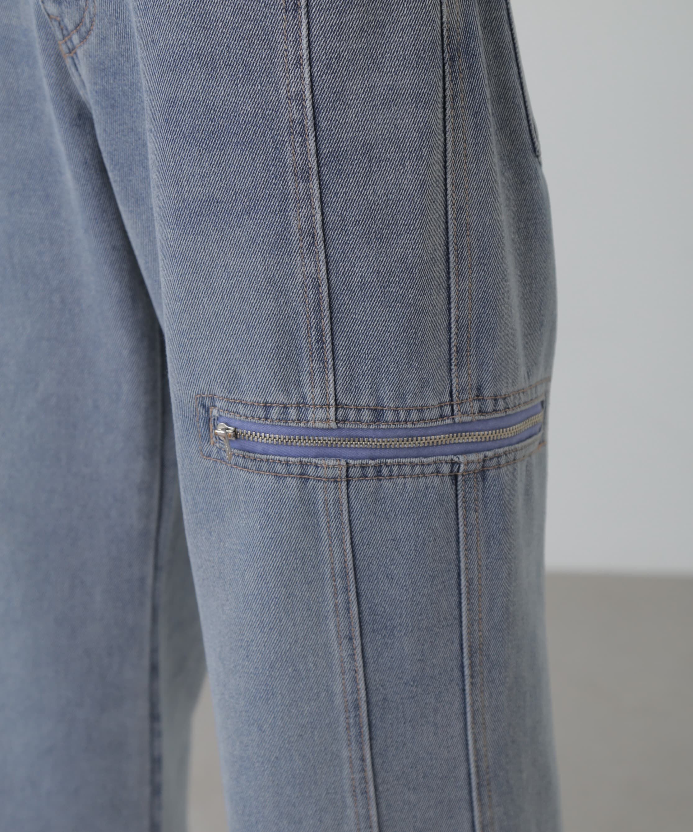  「ローライズパネルカットデニムパンツ」|その他|