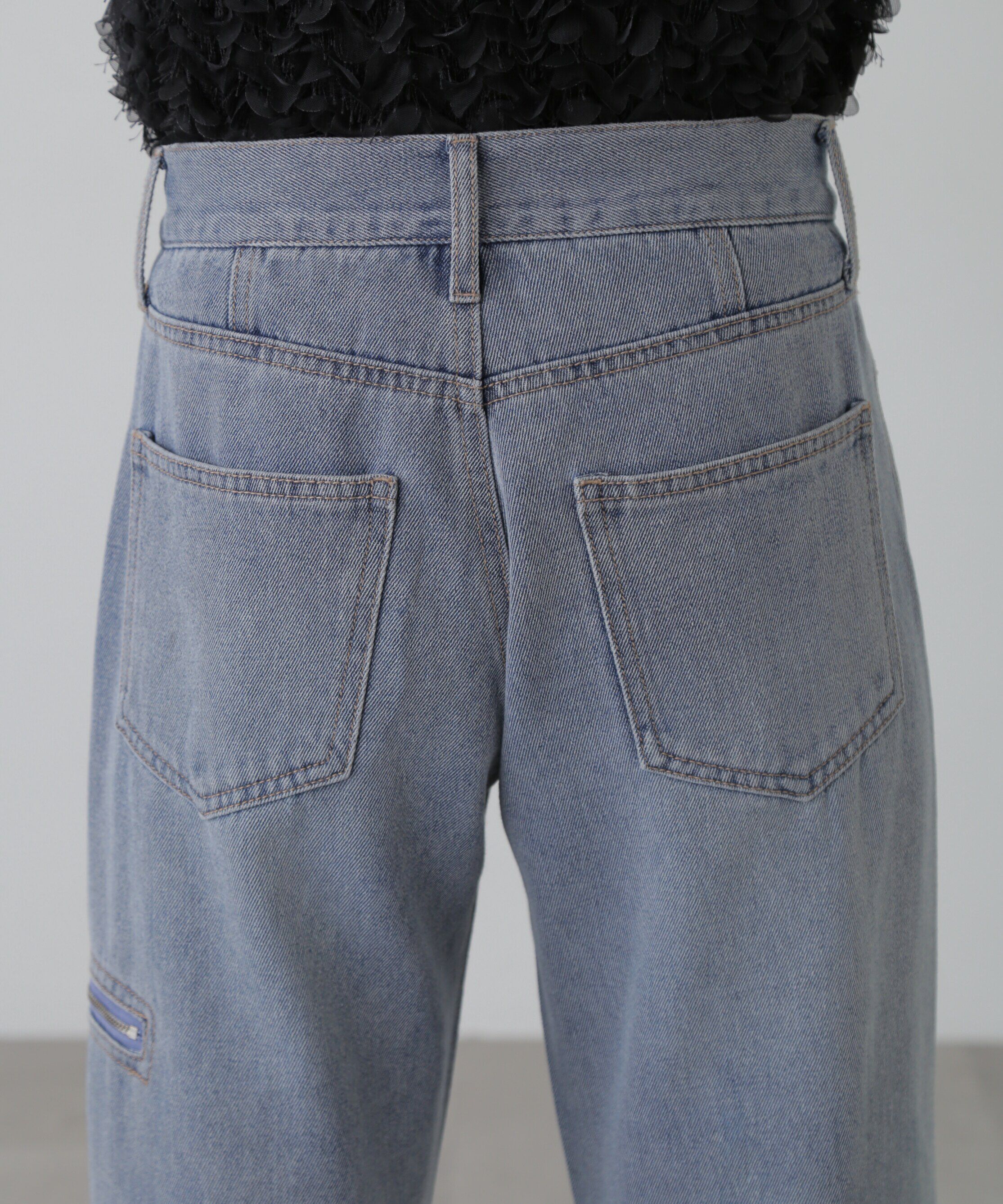  「ローライズパネルカットデニムパンツ」|その他|