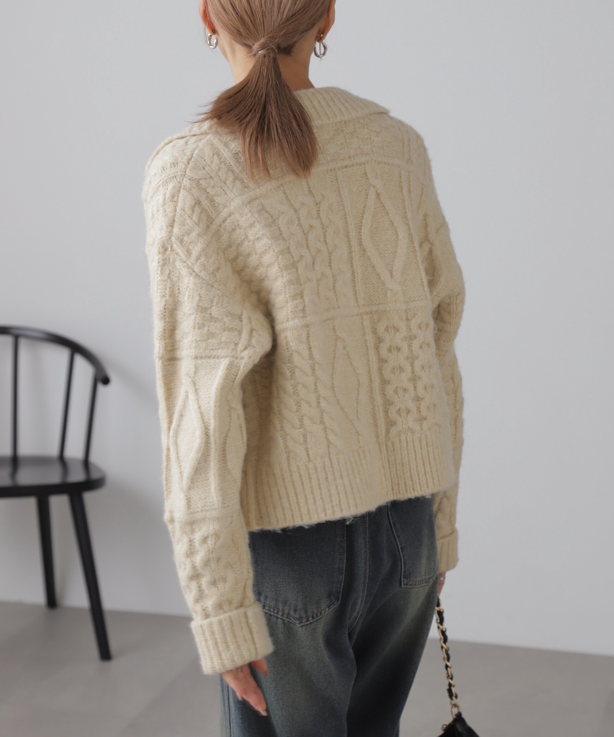  「ジャガードニットブルゾン」|ブルゾン・スタジャン|