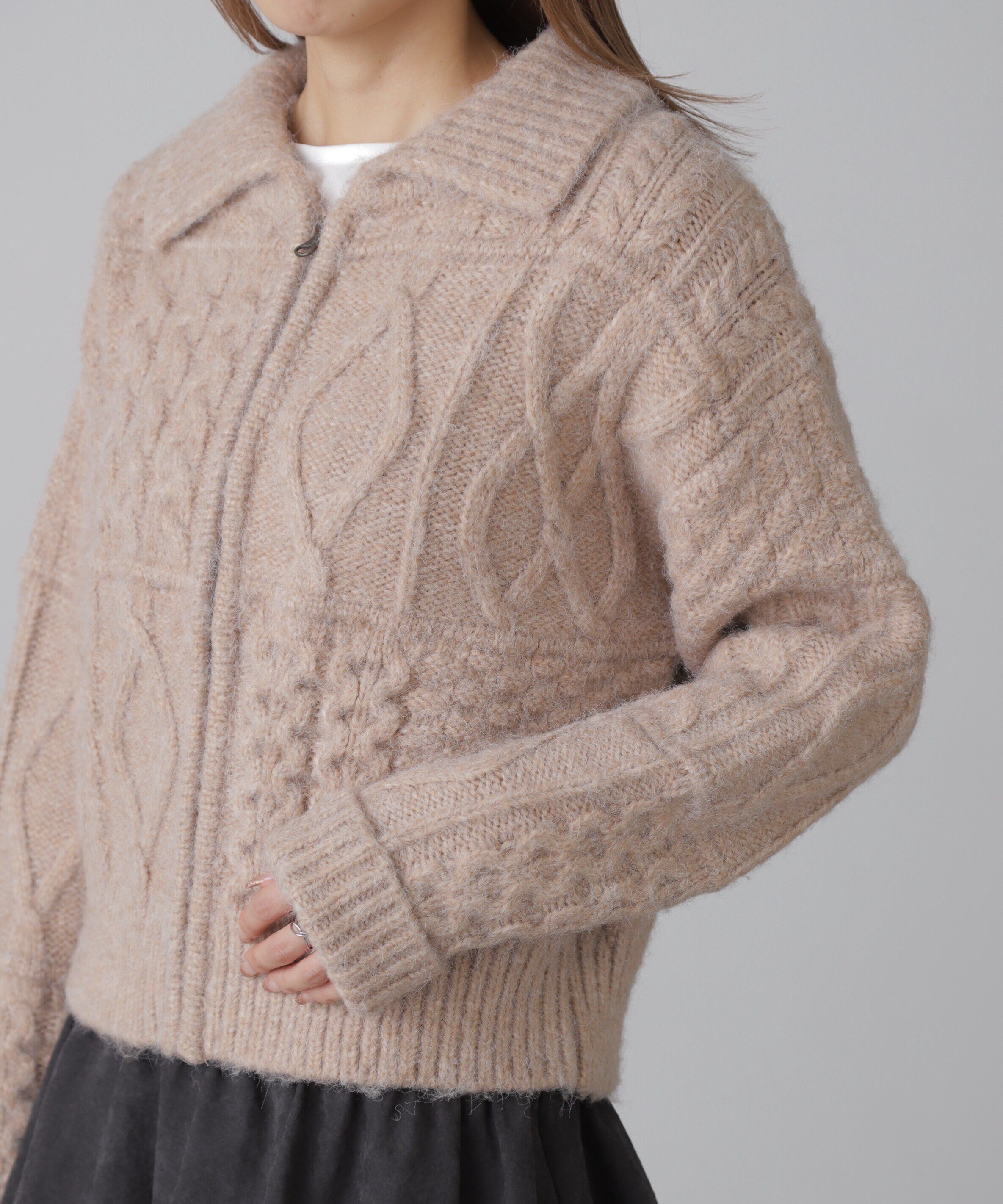  「ジャガードニットブルゾン」|ブルゾン・スタジャン|