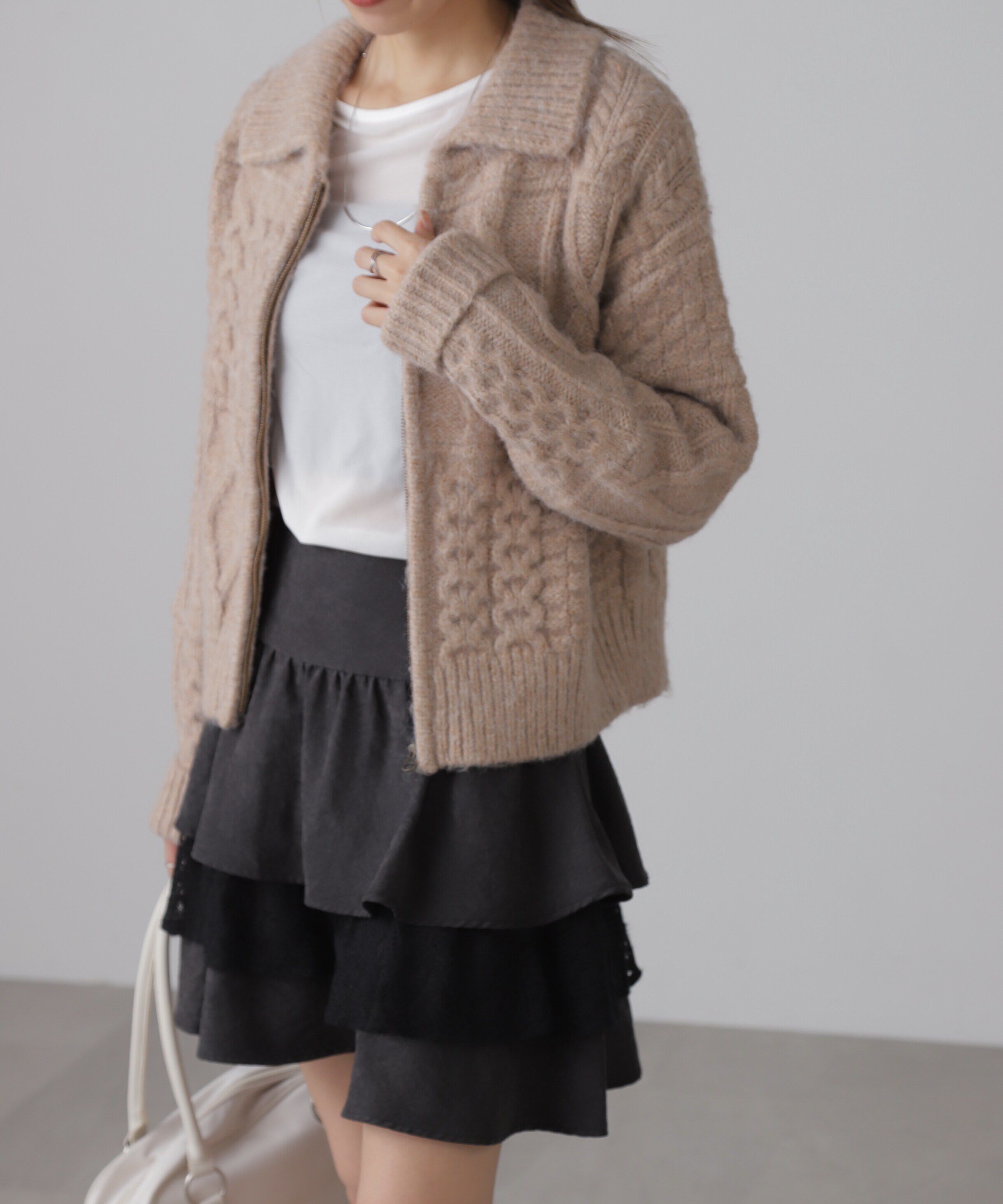  「ジャガードニットブルゾン」|ブルゾン・スタジャン|