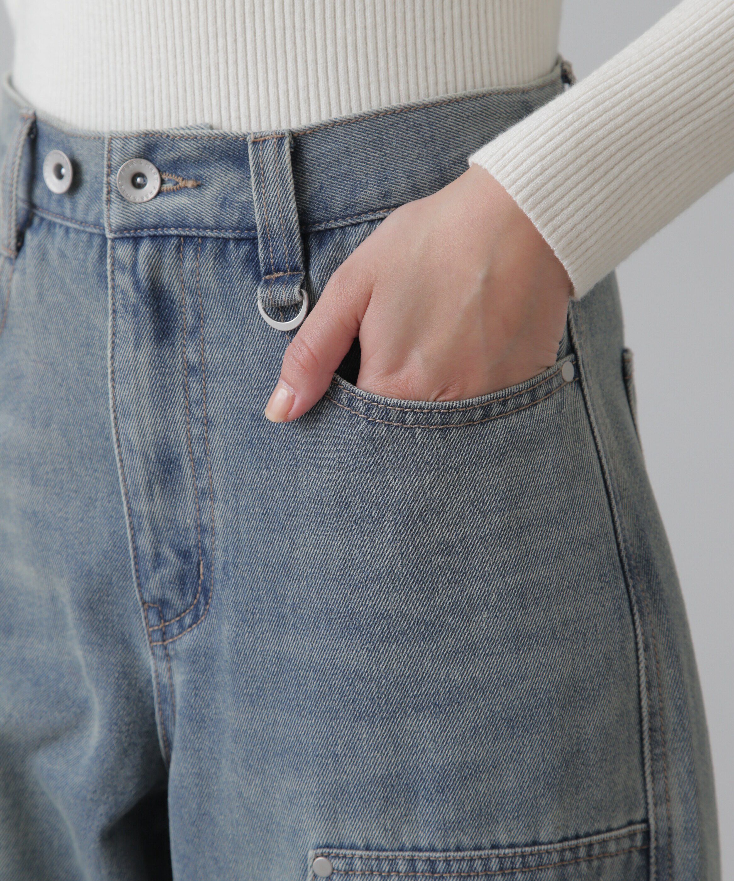  「ダブルニーワイドデニムパンツ」|その他|