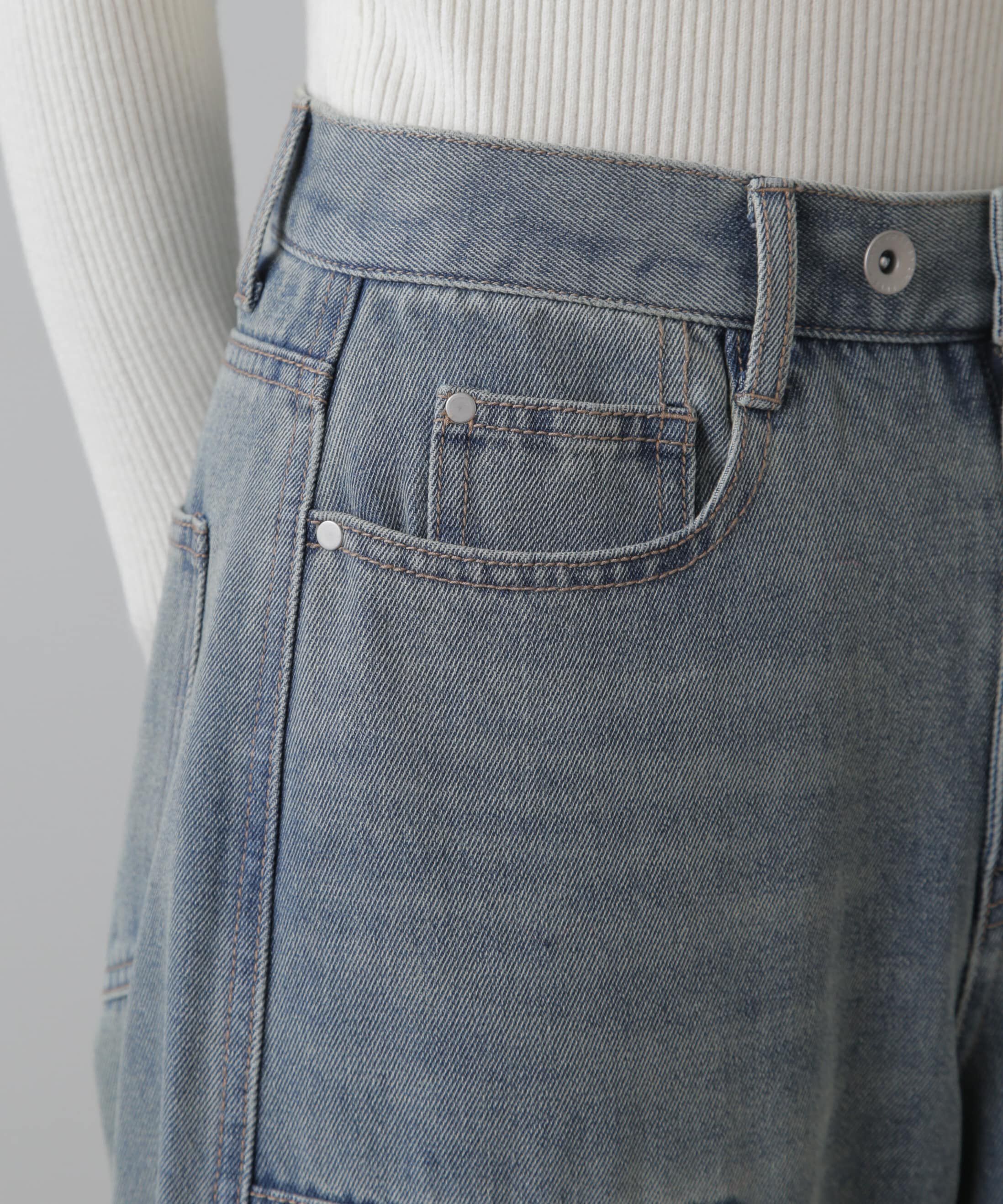  「ダブルニーワイドデニムパンツ」|その他|