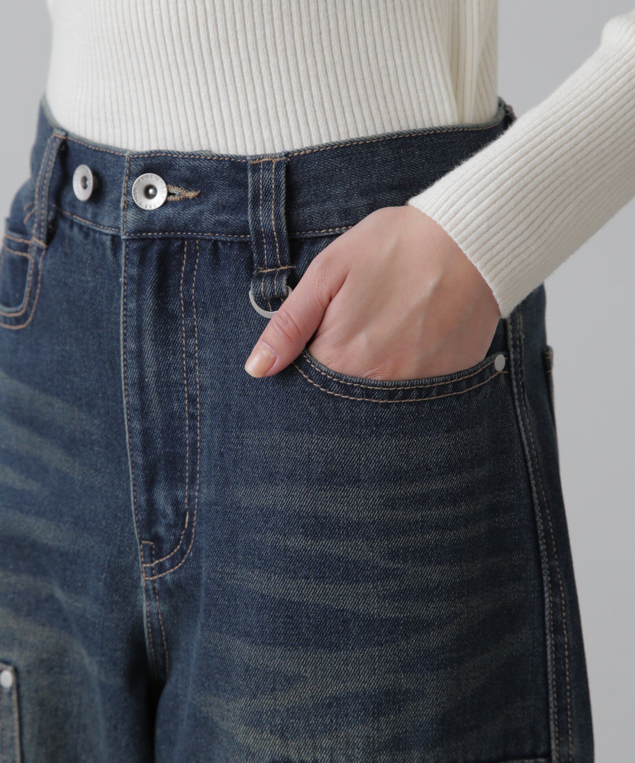  「ダブルニーワイドデニムパンツ」|その他|