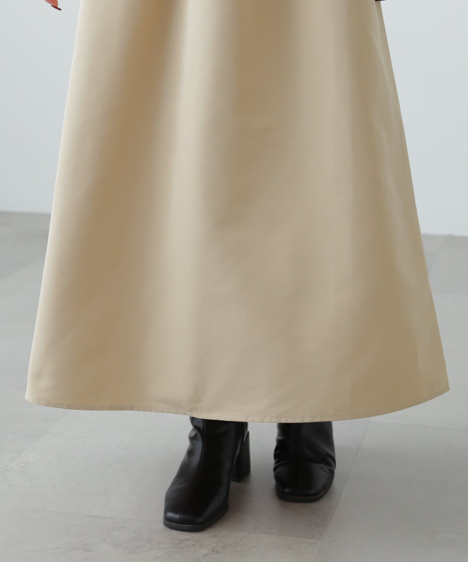  「布帛ドッキングクルーネックワンピース」|ワンピース|