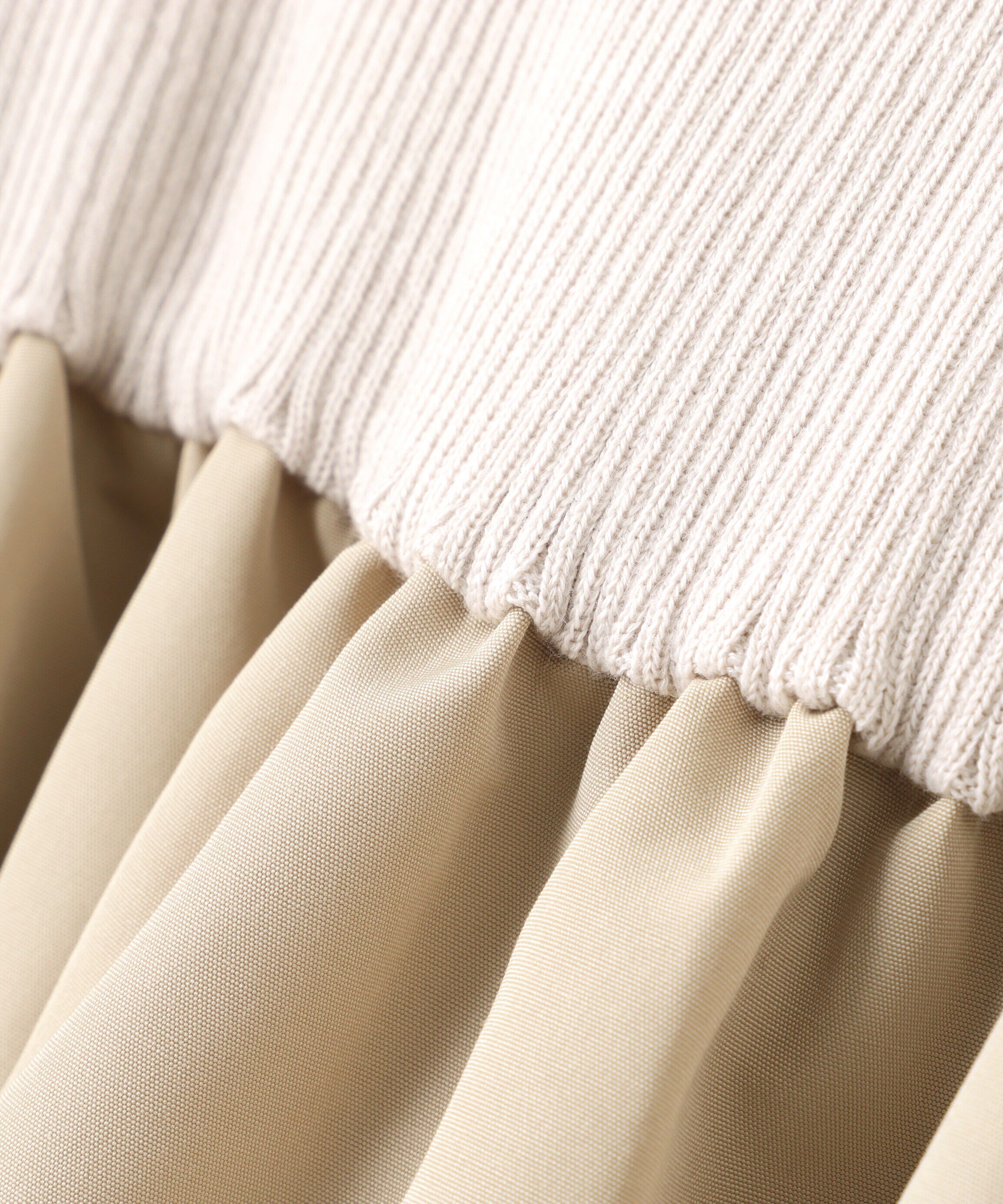  「布帛ドッキングクルーネックワンピース」|ワンピース|